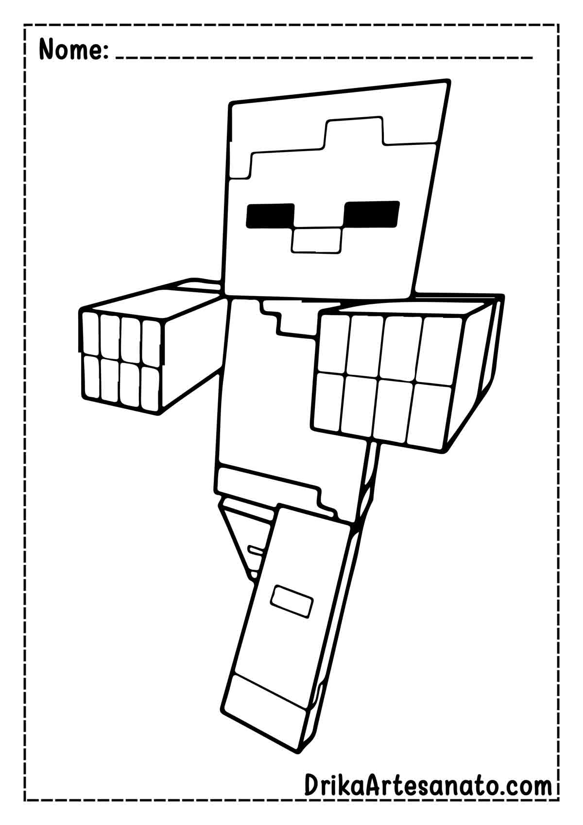 Desenho do Zumbi do Minecraft para Colorir