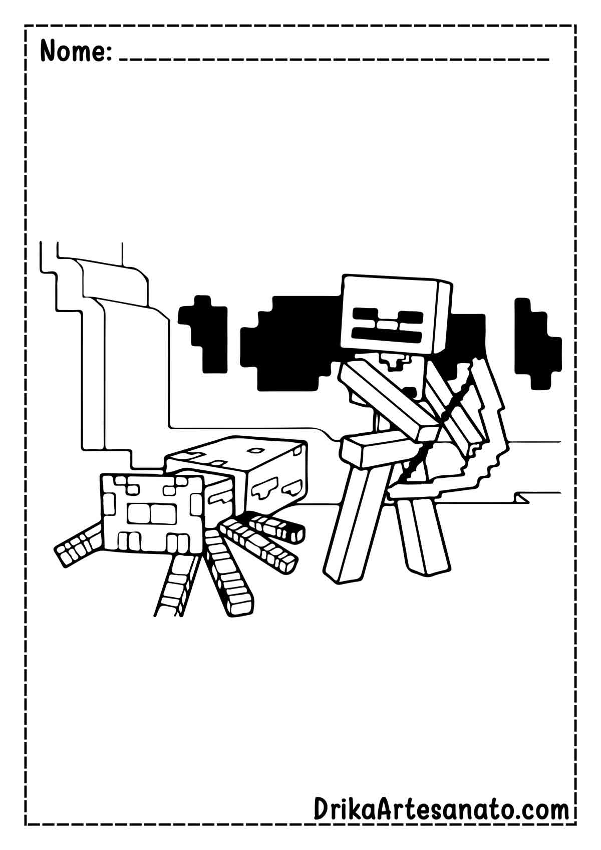 Desenho do Esqueleto do Minecraft para Imprimir