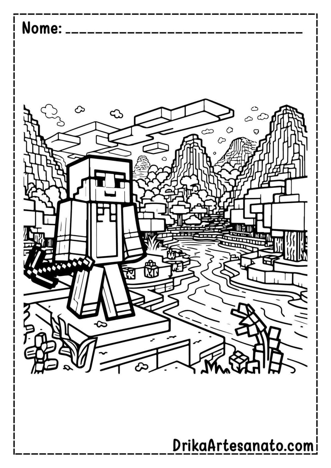 50 Desenhos do Minecraft para Colorir Grátis em PDF
