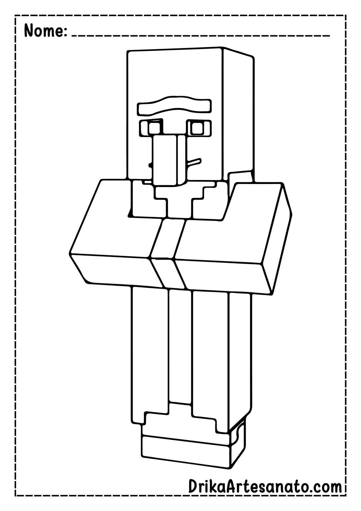 Desenho do Minecraft para Pintar e Imprimir