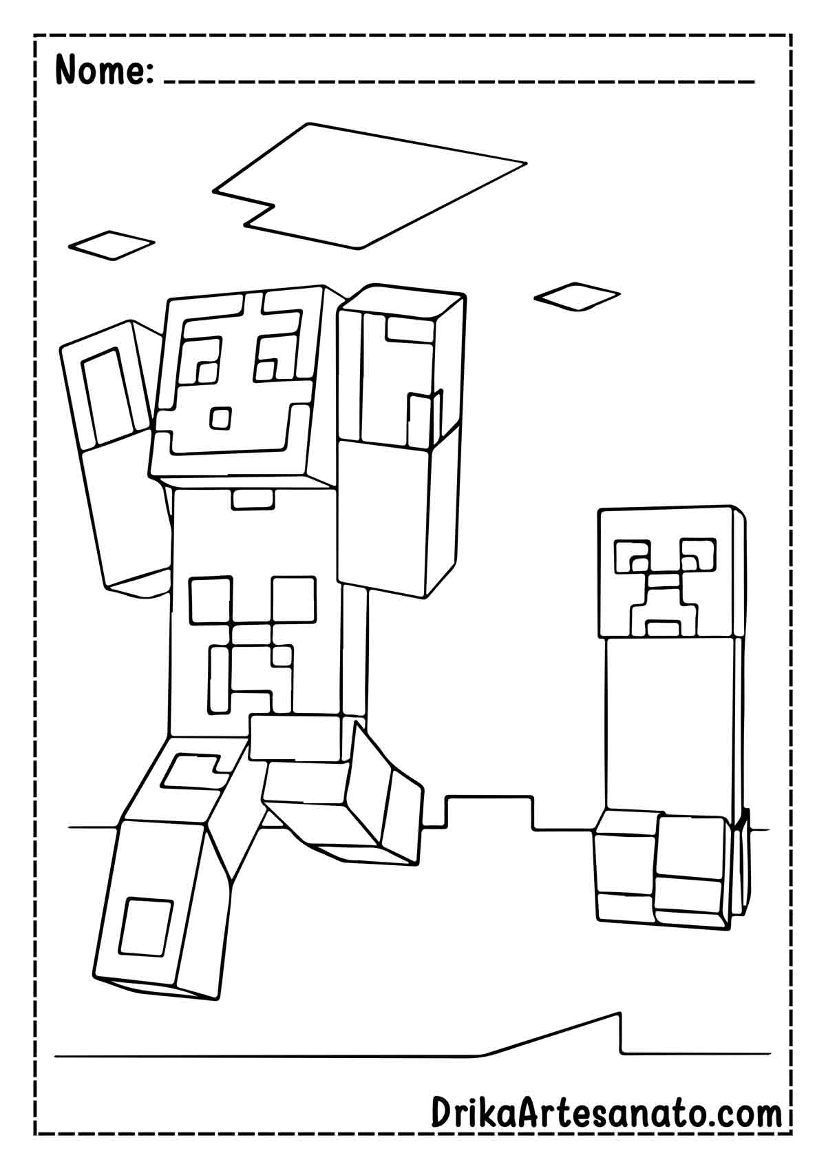 Desenho do Creeper do Minecraft para Colorir