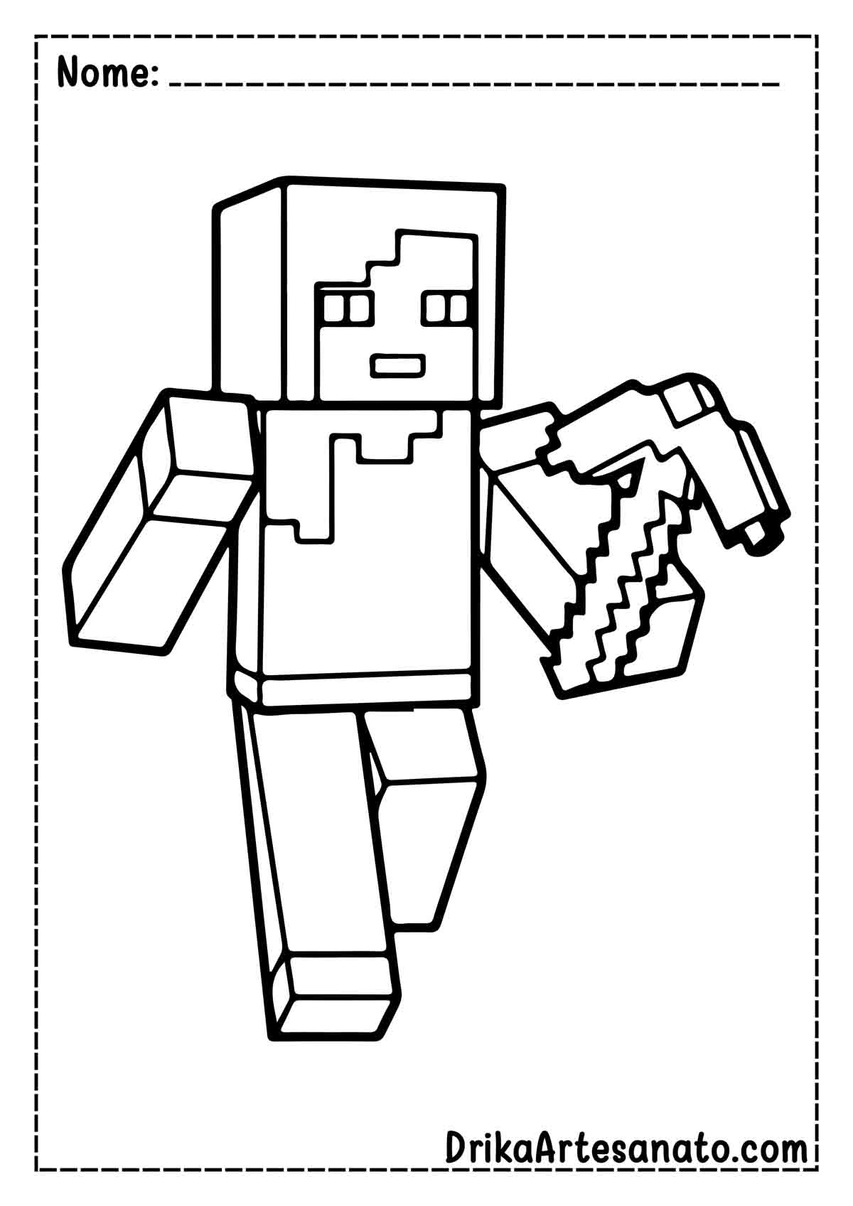 Desenho do Minecraft de Luta para Colorir