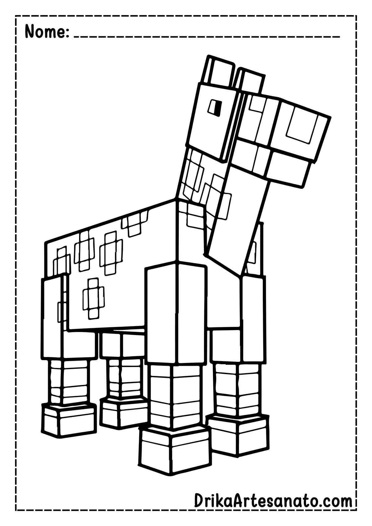 Desenho do Cavalo do Minecraft para Colorir