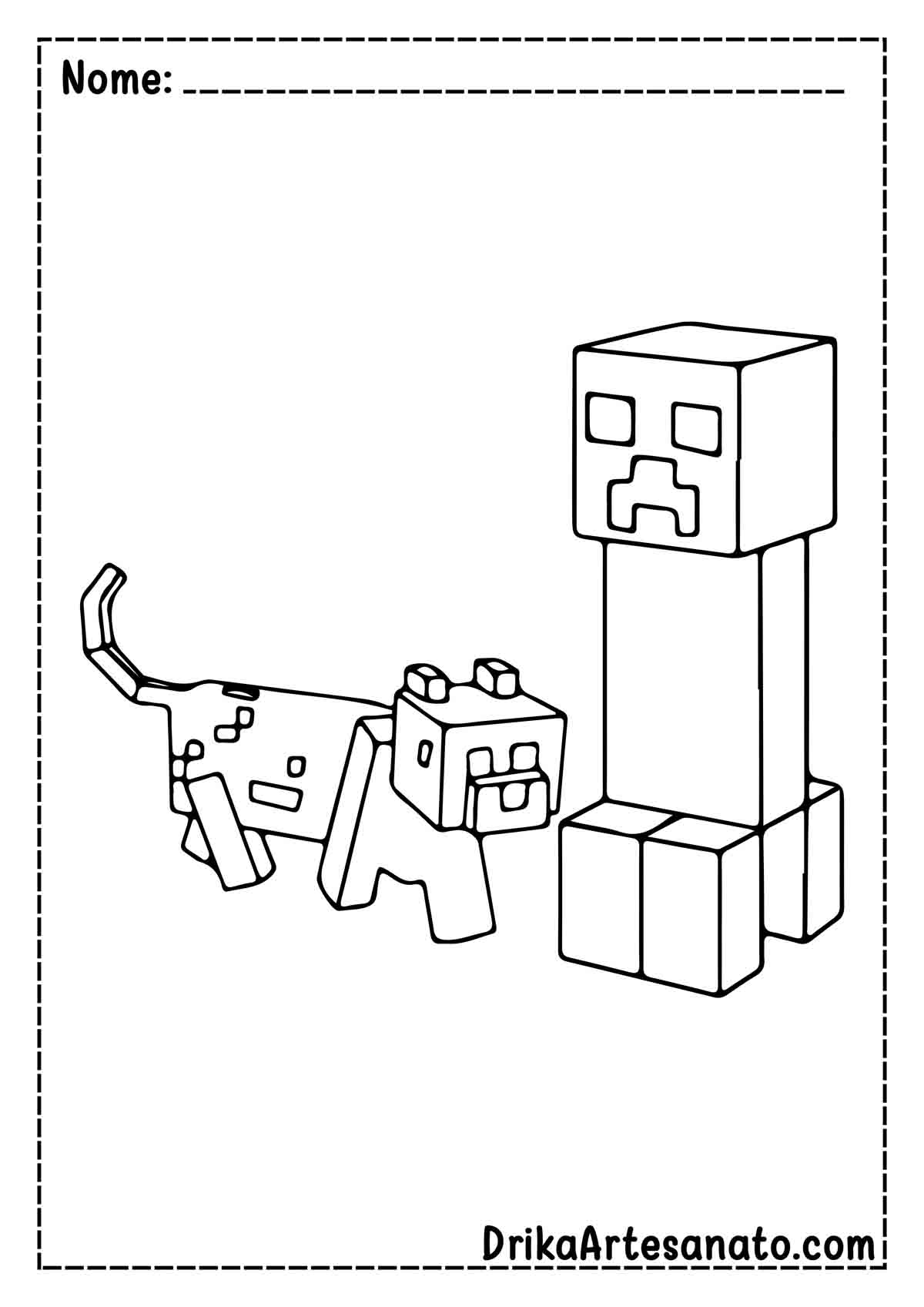 Desenho do Creeper do Minecraft para Colorir