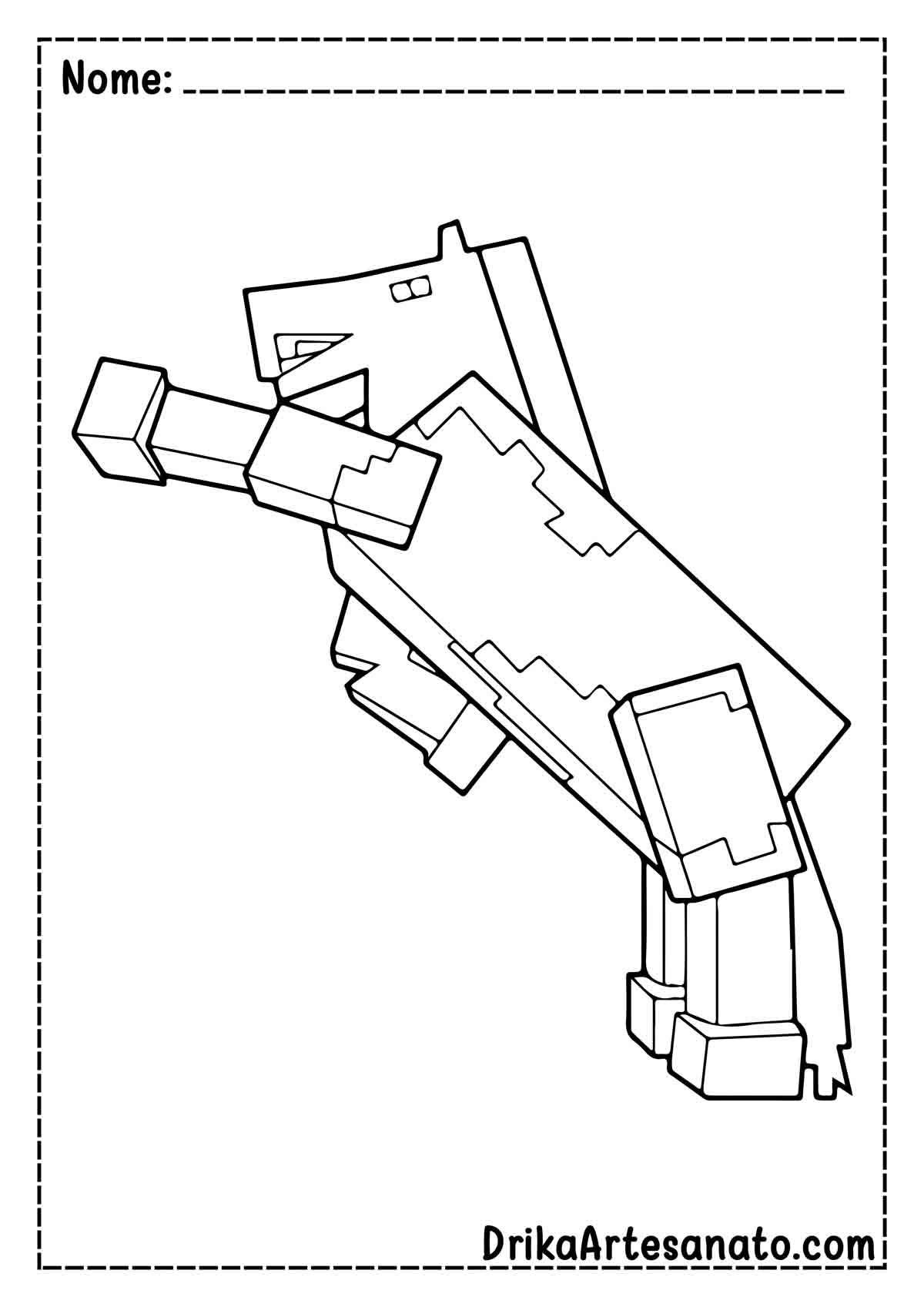  Desenho do Cavalo do Minecraft para Imprimir