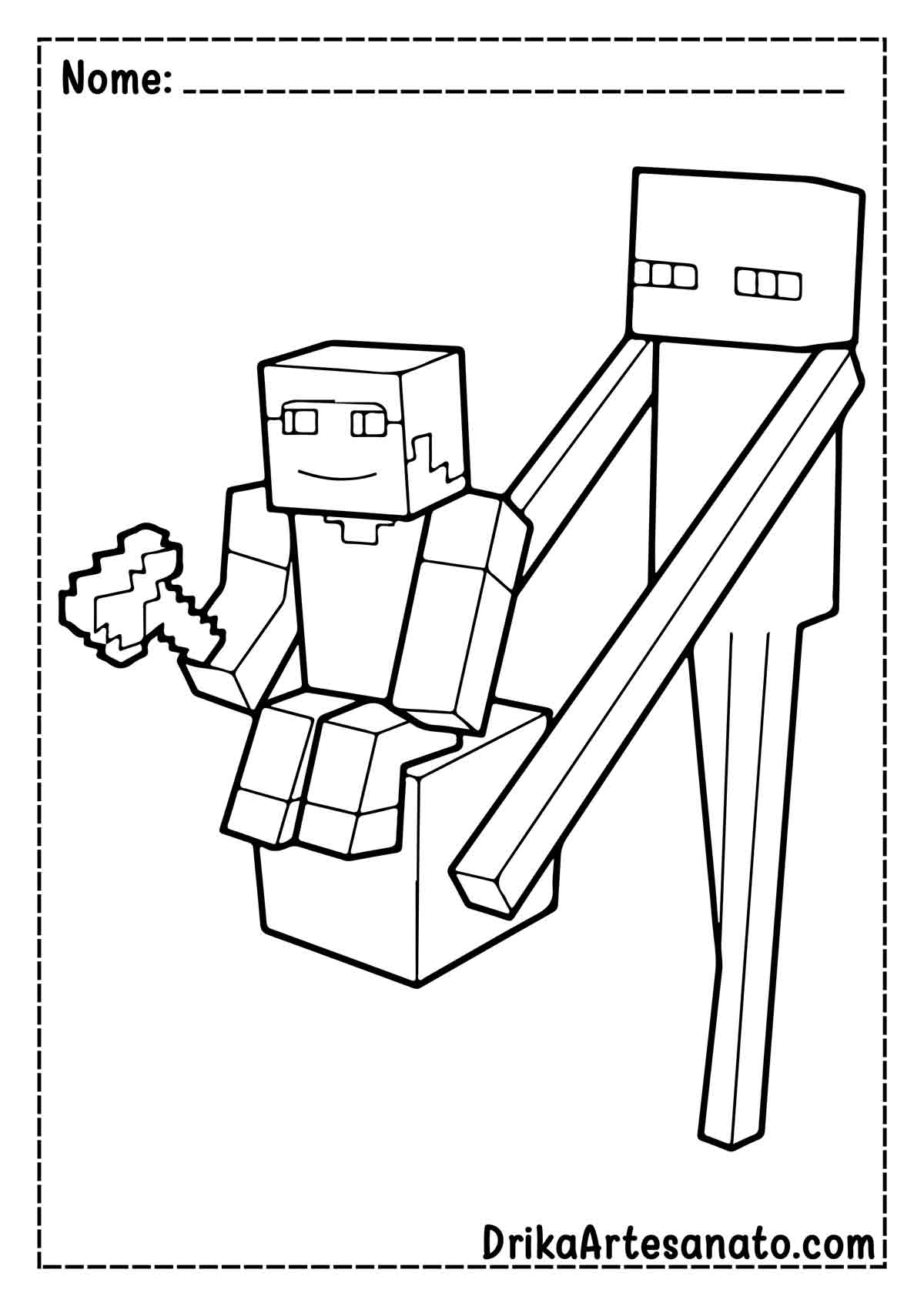 Desenho do Minecraft para Colorir e Imprimir