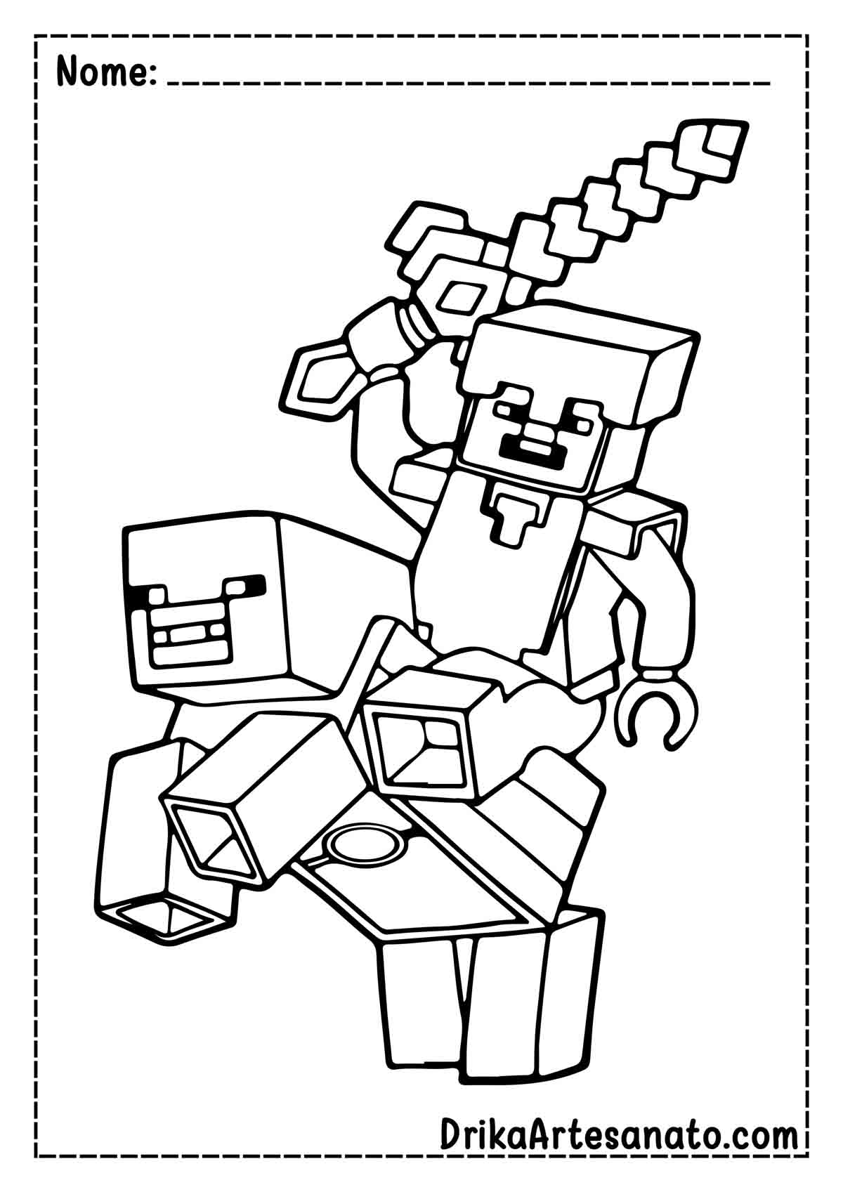 Desenho do Minecraft para Pintar e Imprimir