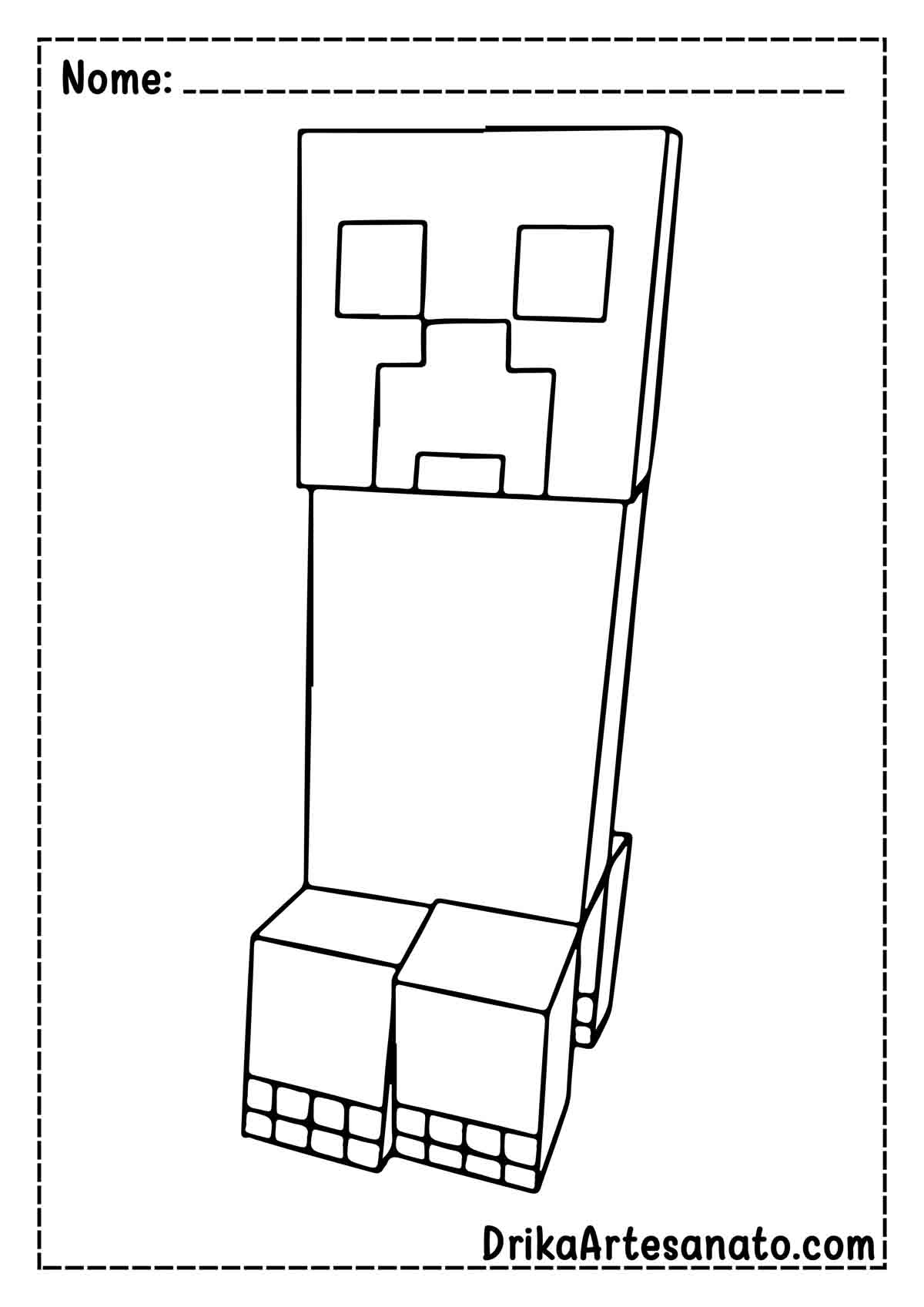 Desenho do Creeper do Minecraft para Colorir