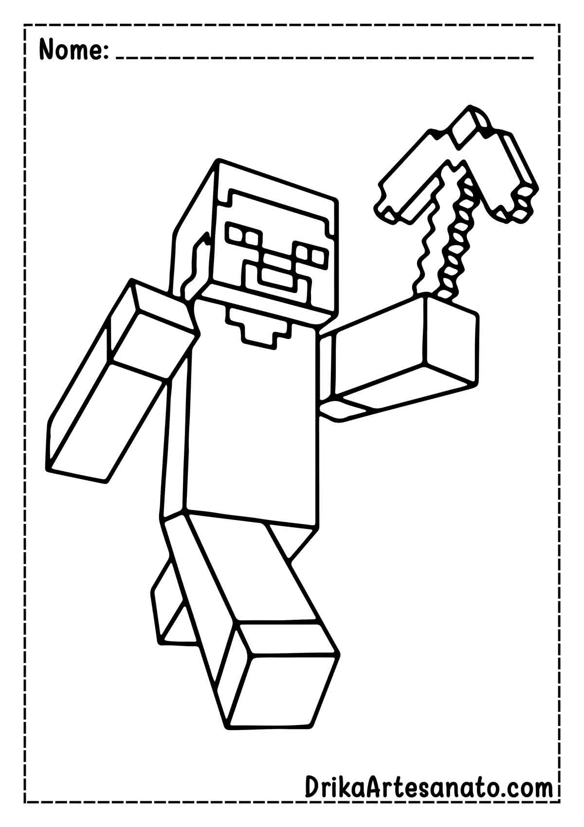 Desenho do Minecraft Fácil para Colorir