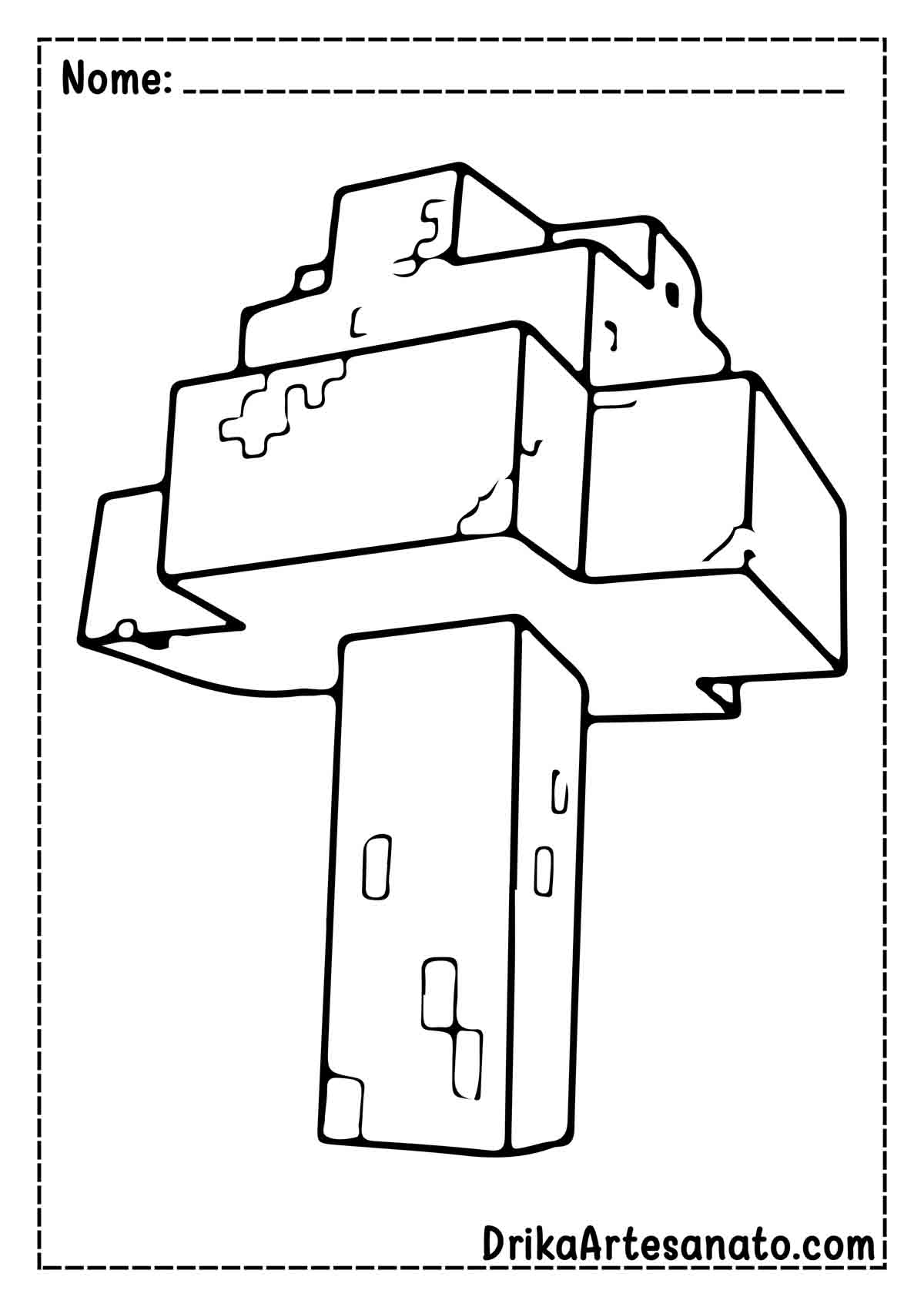 Desenho do Minecraft Fácil para Imprimir