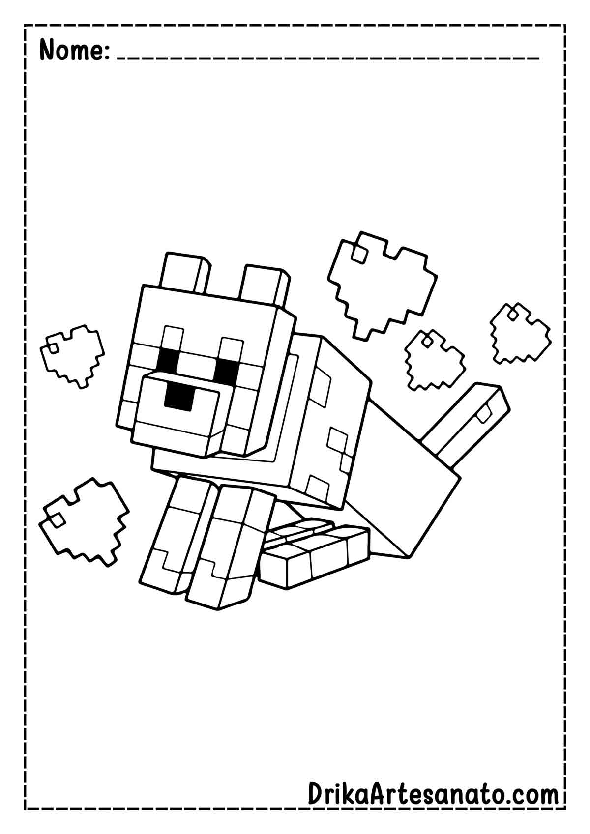 Desenho do Minecraft para Pintar e Imprimir