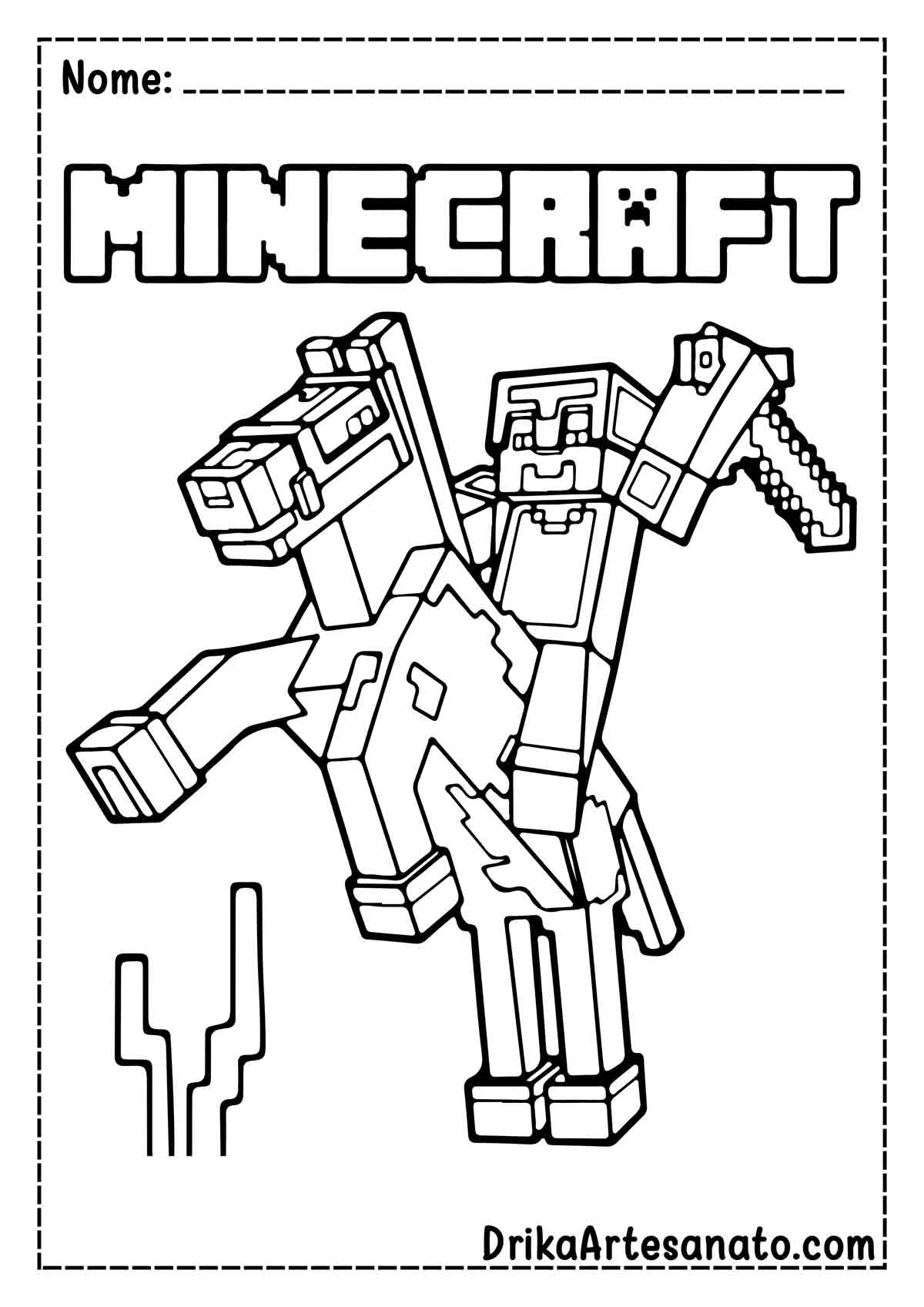 Desenho do Minecraft para Colorir