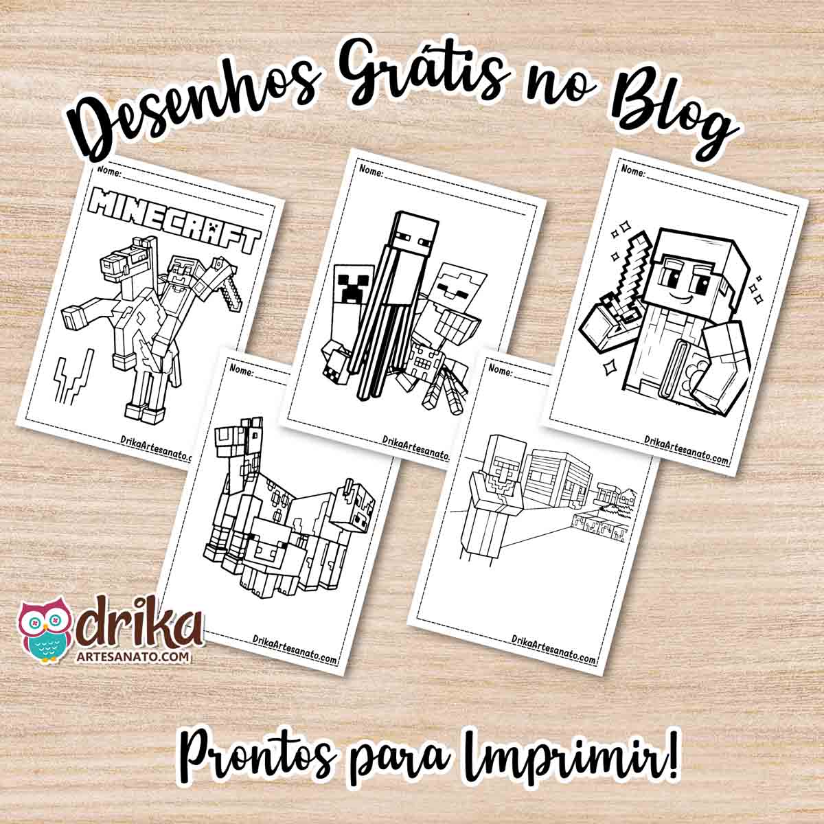 Desenhos do Minecraft para Colorir Grátis em PDF