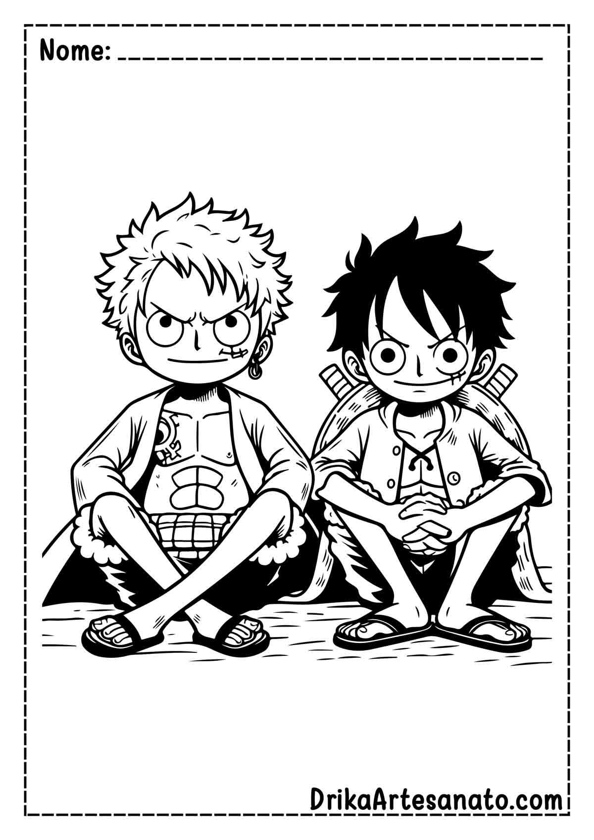 Desenho do Luffy e Zoro para Imprimir