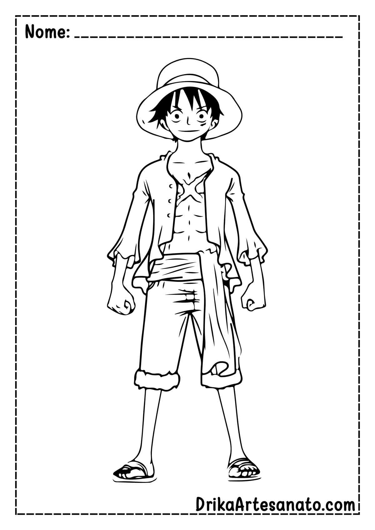 Desenho de One Piece Fácil para Pintar