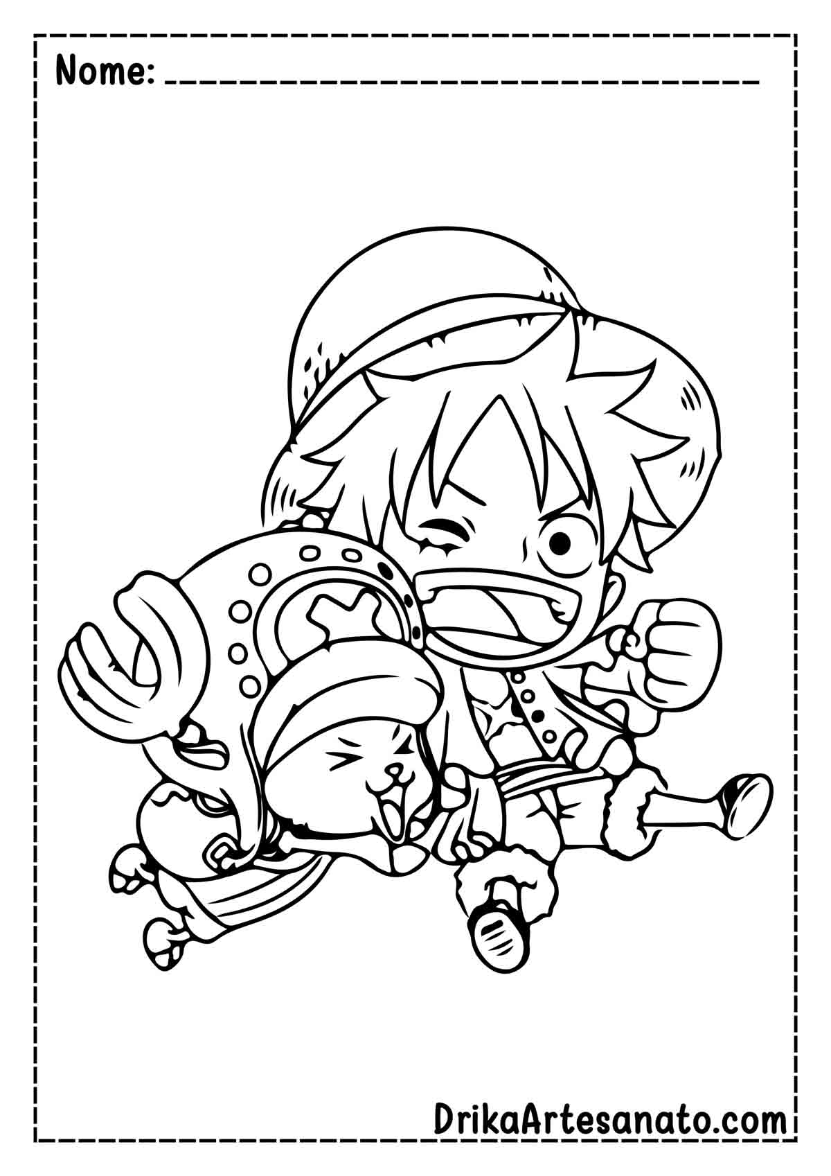 Desenho do Luffy e Chopper para Colorir