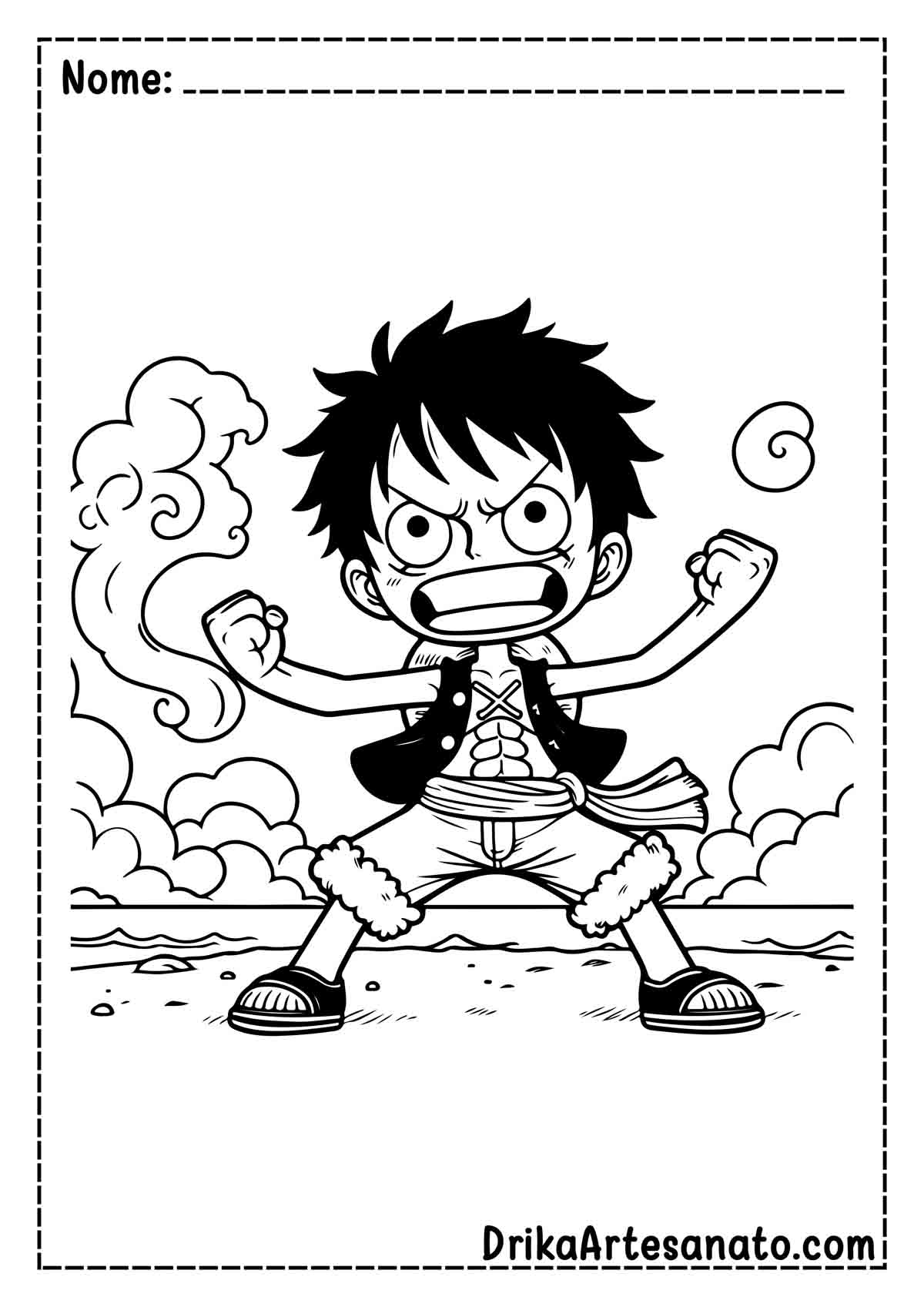 Desenho do Luffy para Pintar