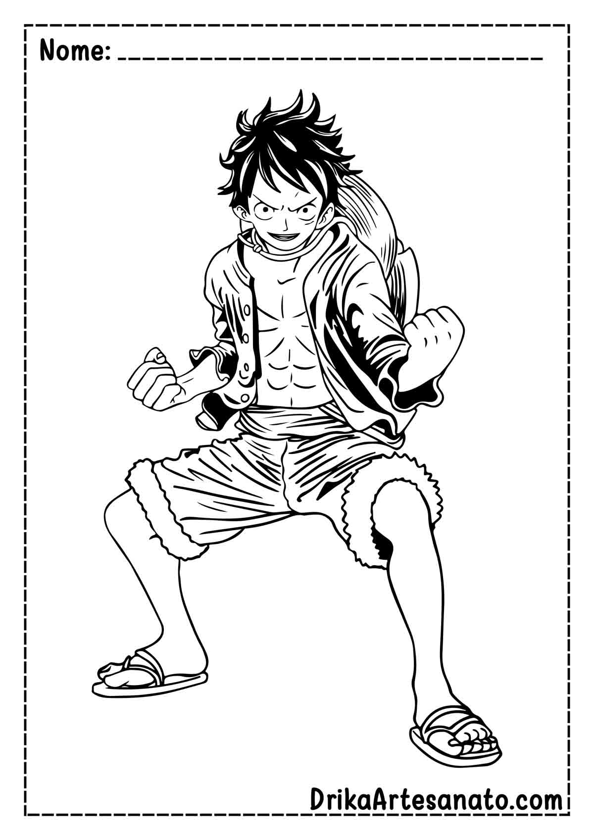 Desenho do Luffy para Pintar