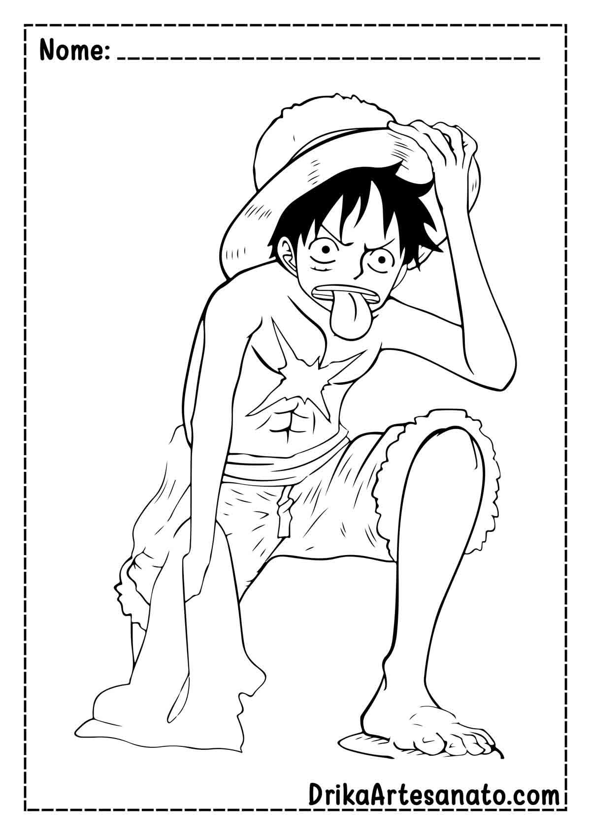 Desenho do One Piece para Imprimir e Pintar