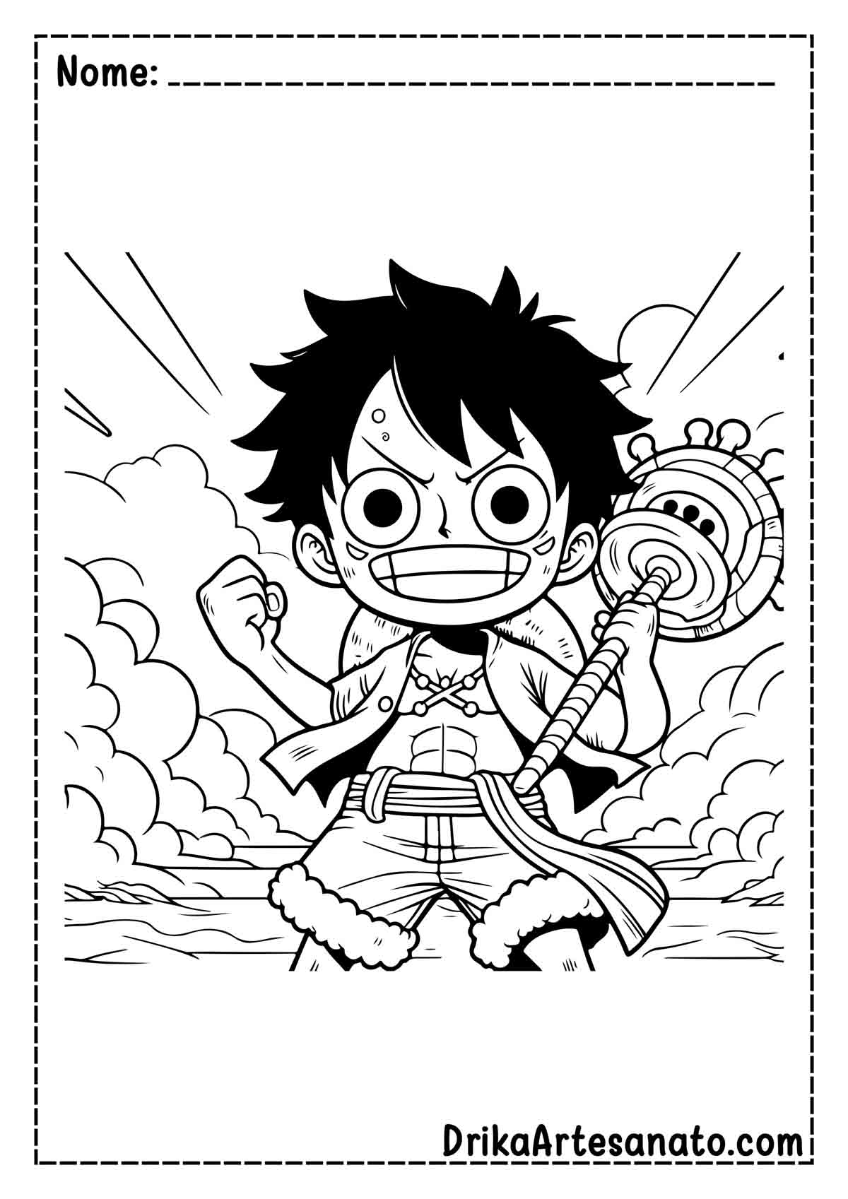 Desenho do Luffy para Colorir e Imprimir