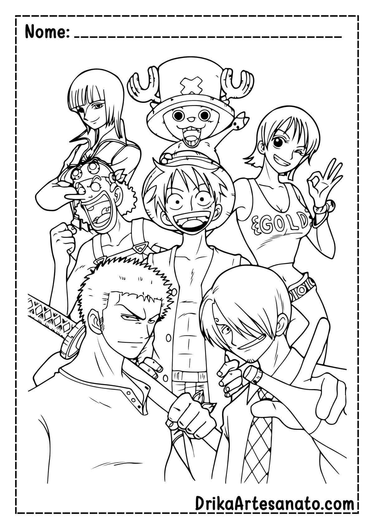 Desenho do One Piece para Imprimir