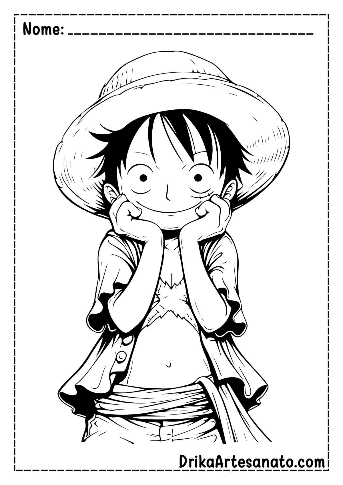 Desenho do Luffy para Colorir e Imprimir