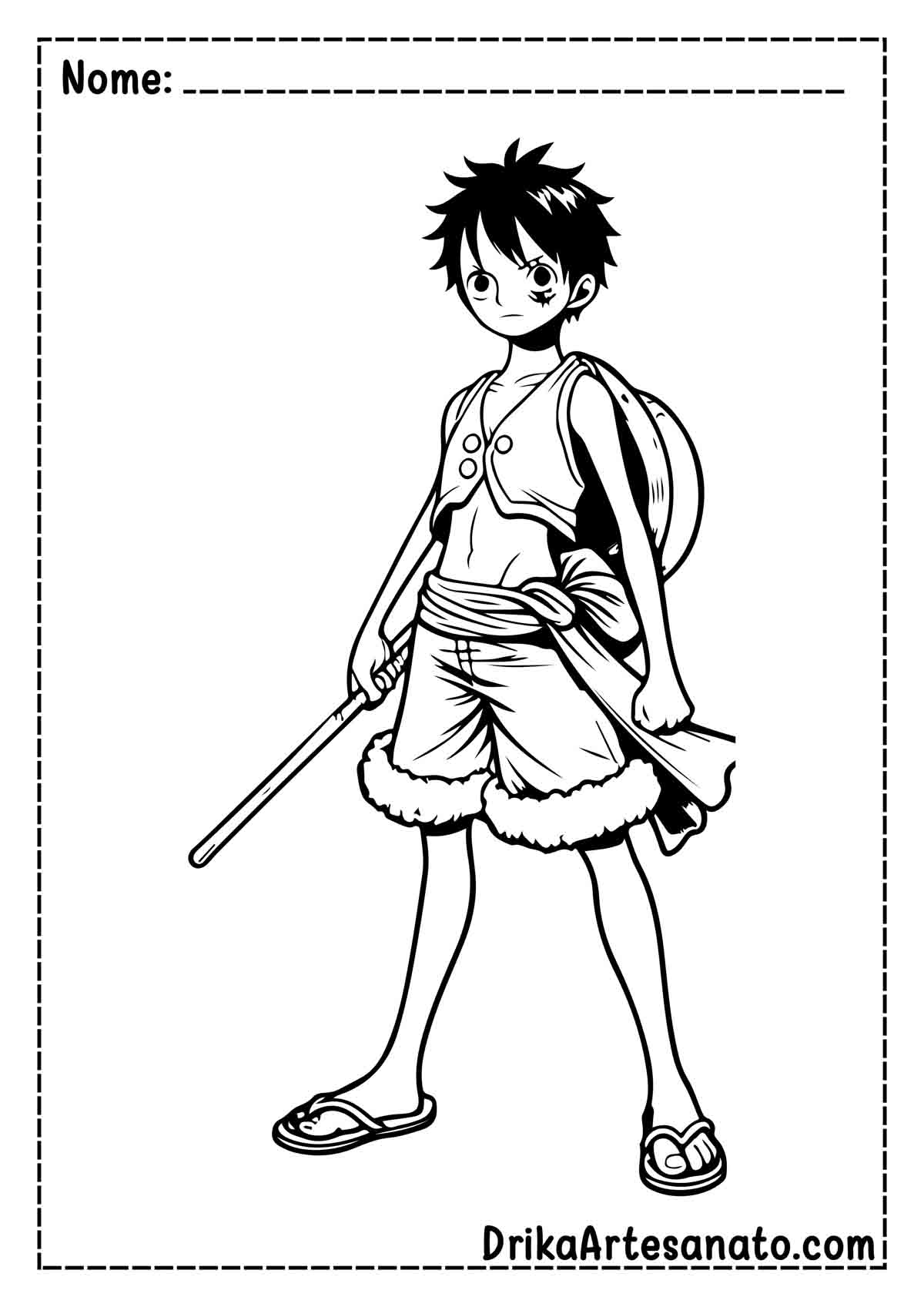 Desenho do Luffy para Imprimir e Colorir