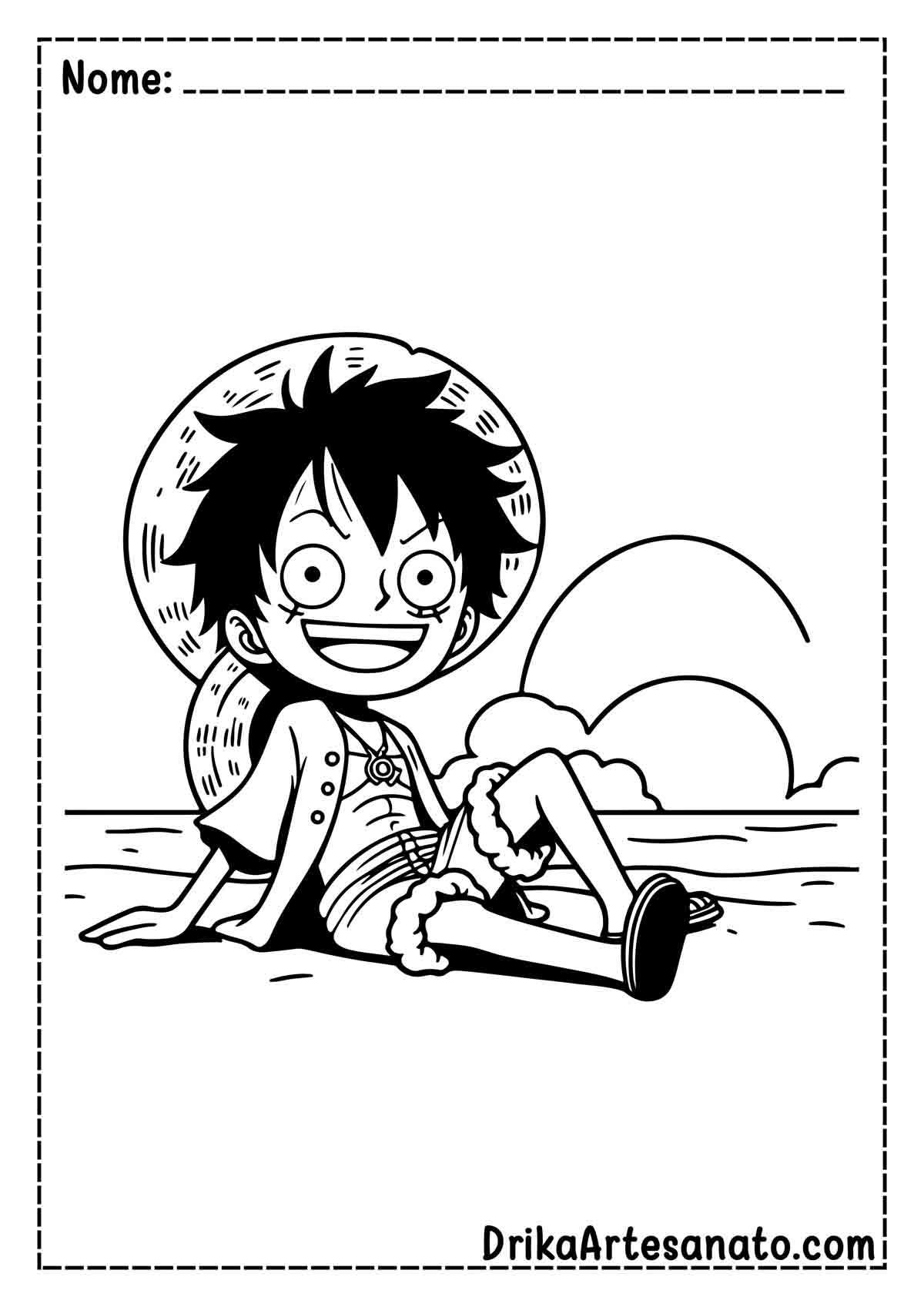 Desenho do Luffy para Imprimir e Pintar