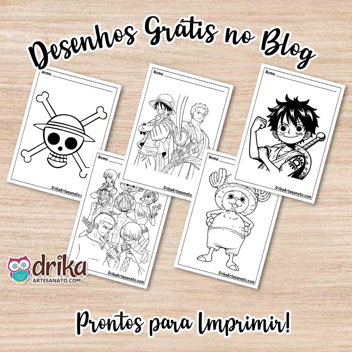 Desenhos do One Piece para Colorir Grátis em PDF