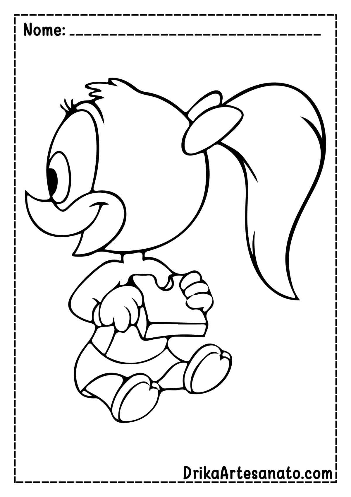 Desenho do Pica-pau Infantil para Colorir