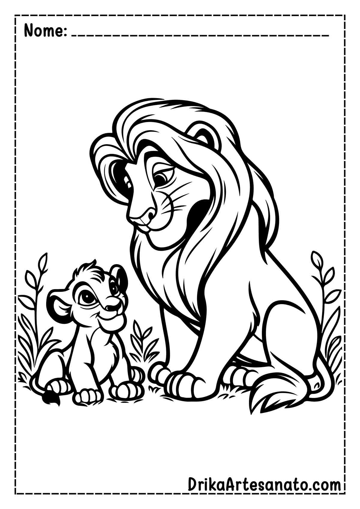 Desenho do Rei Leão Fofo para Imprimir