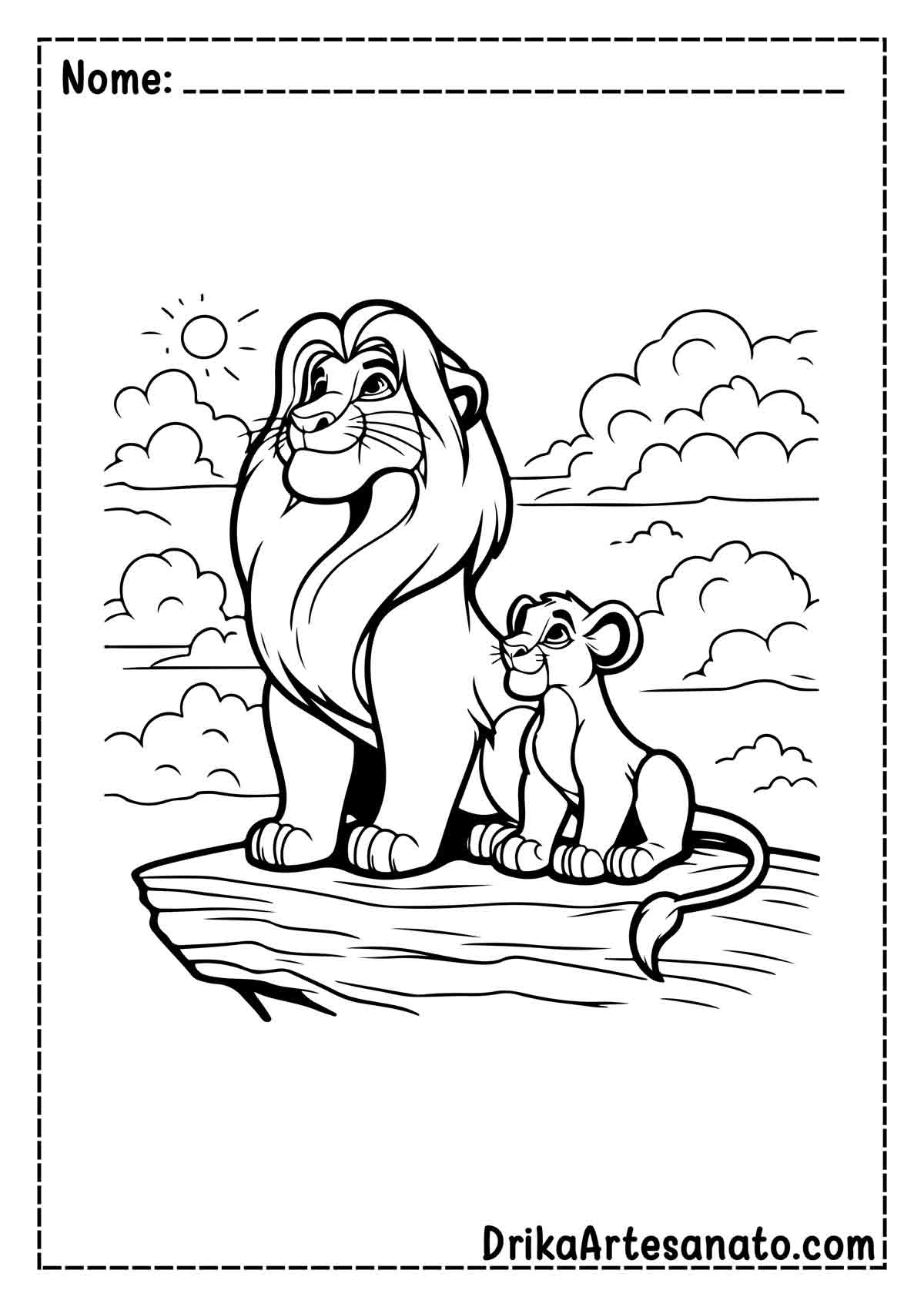 Desenho do Rei Leão para Colorir e Imprimir