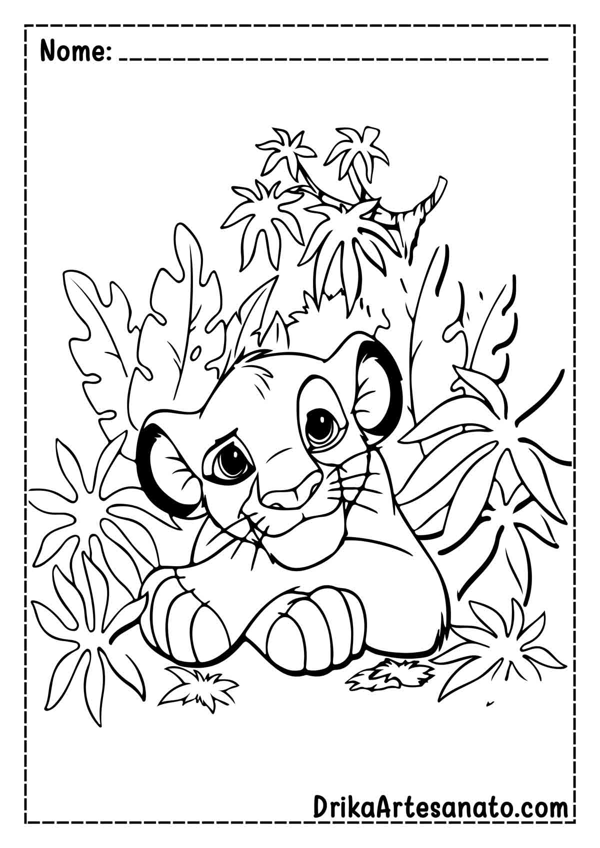 Desenho do Rei Leão Infantil para Imprimir