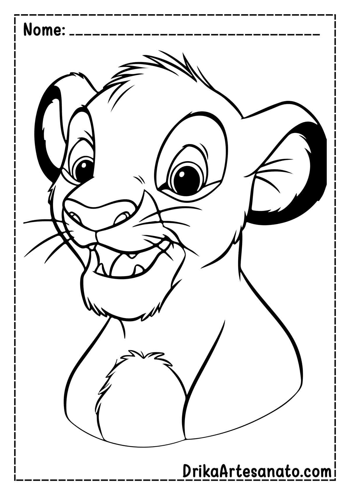 Desenho do Simba Fácil para Imprimir