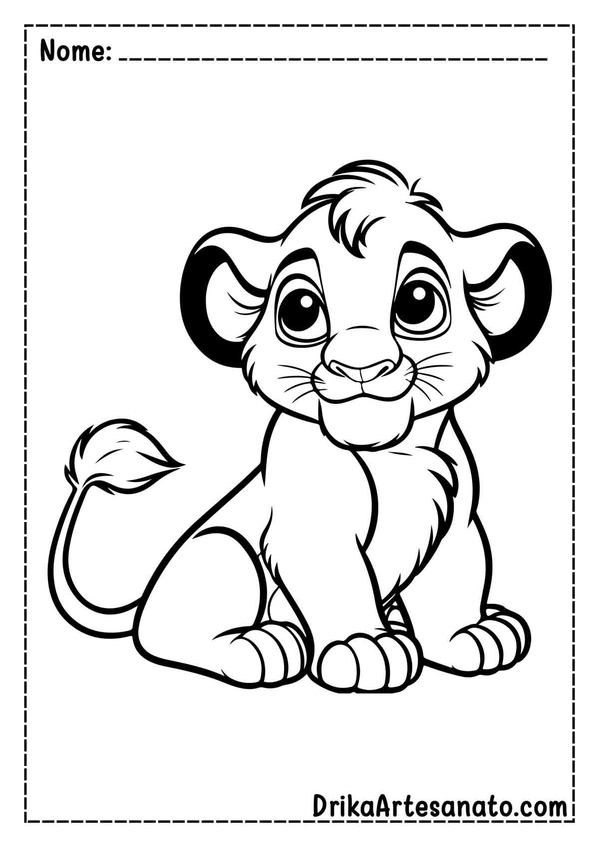Desenho do Simba para Colorir e Imprimir