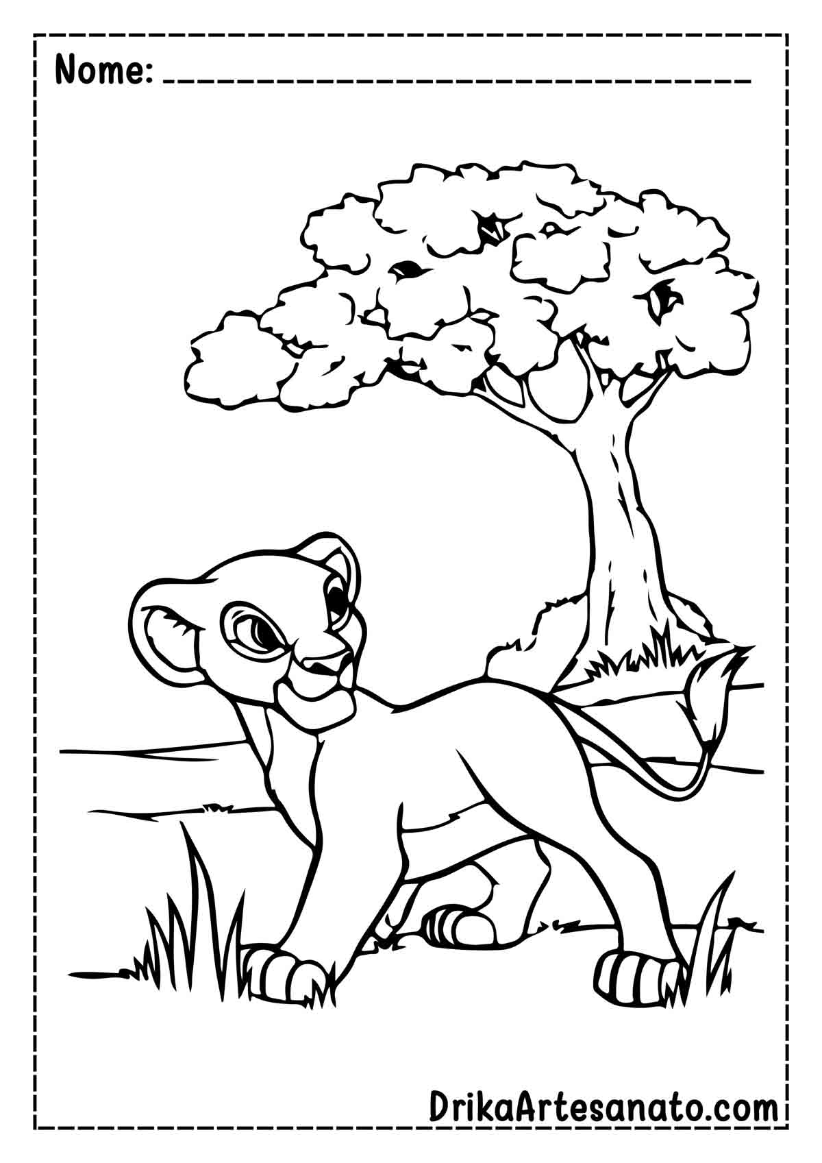 Desenho da Nala de Rei Leão para Colorir