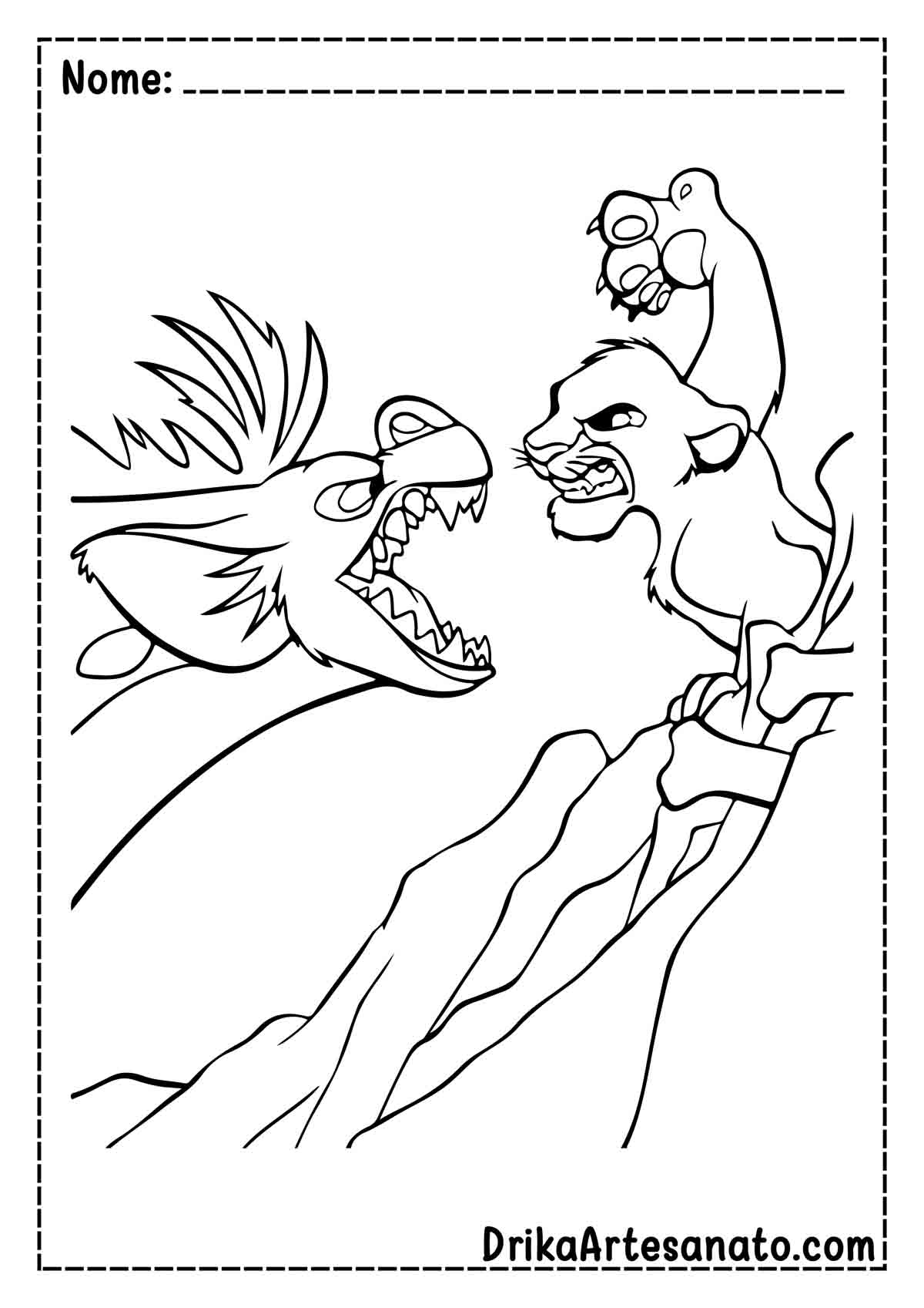 Desenho do Rei Leão Infantil para Imprimir