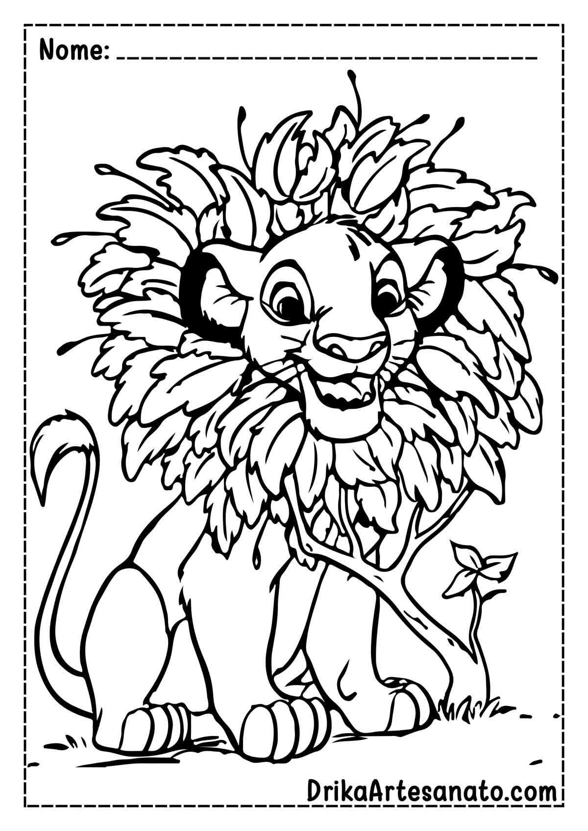 Desenho do Rei Leão Infantil para Pintar