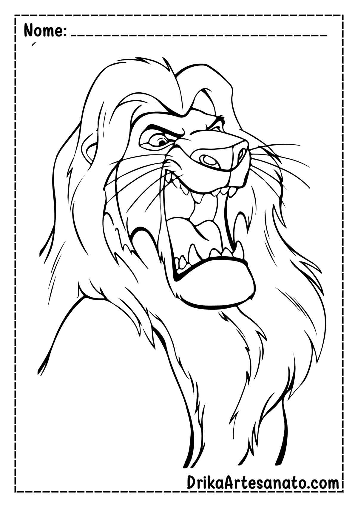 Desenho do Rei Leão para Imprimir