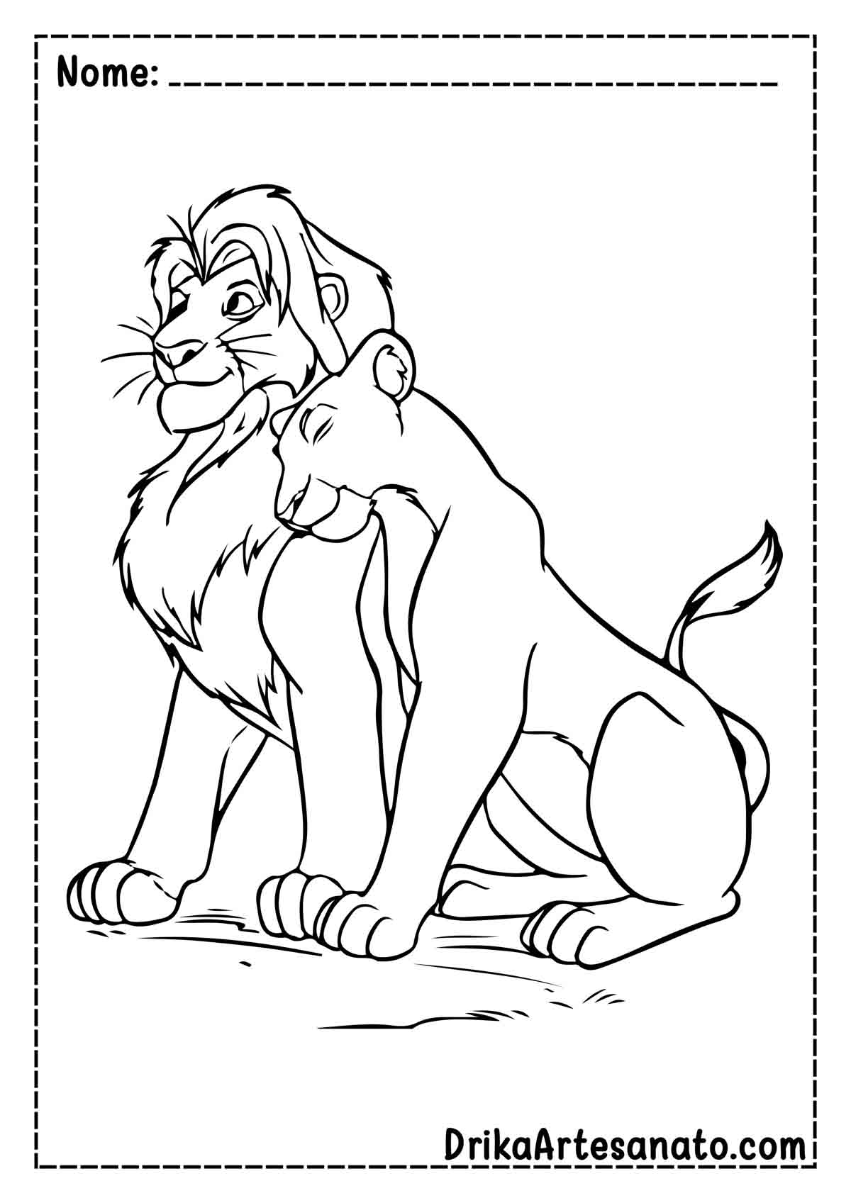 Desenho do Rei Leão para Colorir