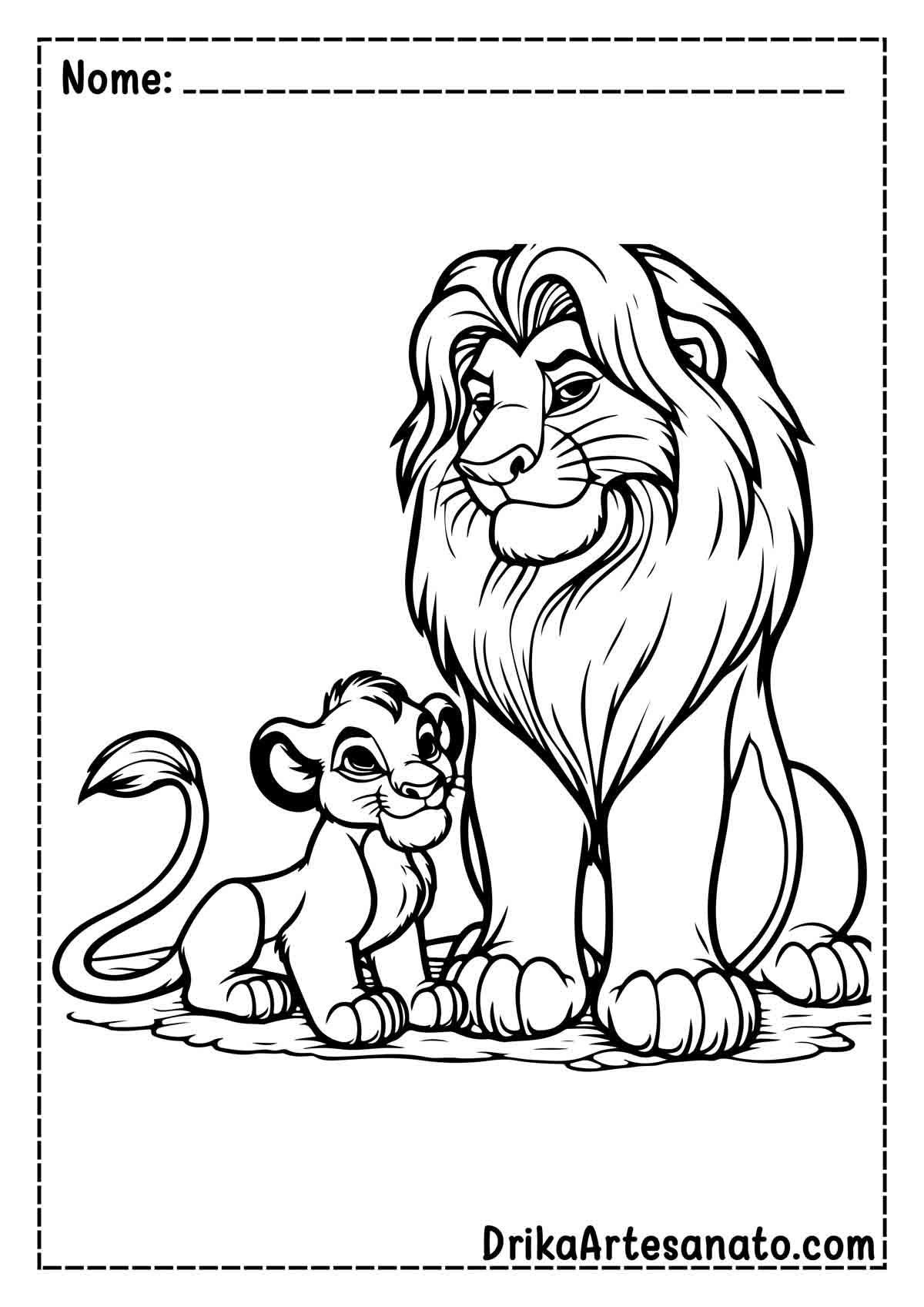 Desenho do Rei Leão para Colorir e Imprimir