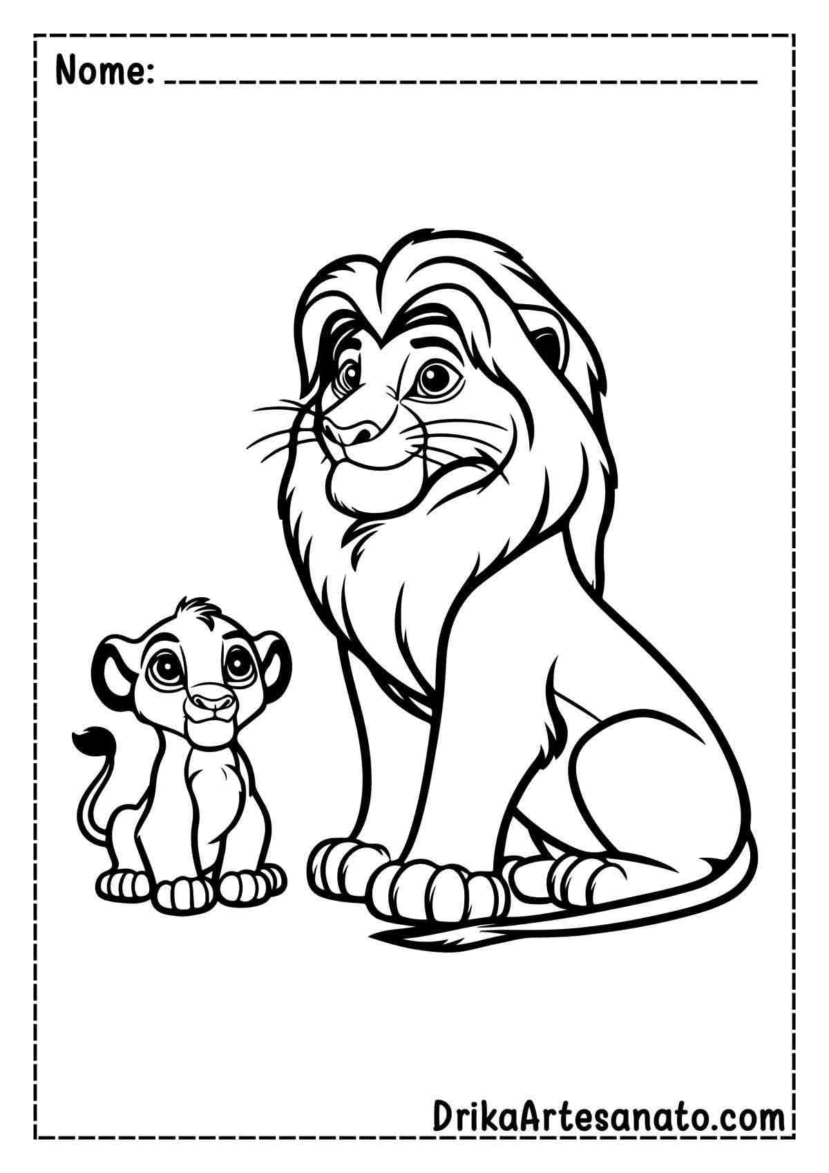 Desenho do Rei Leão para Pintar