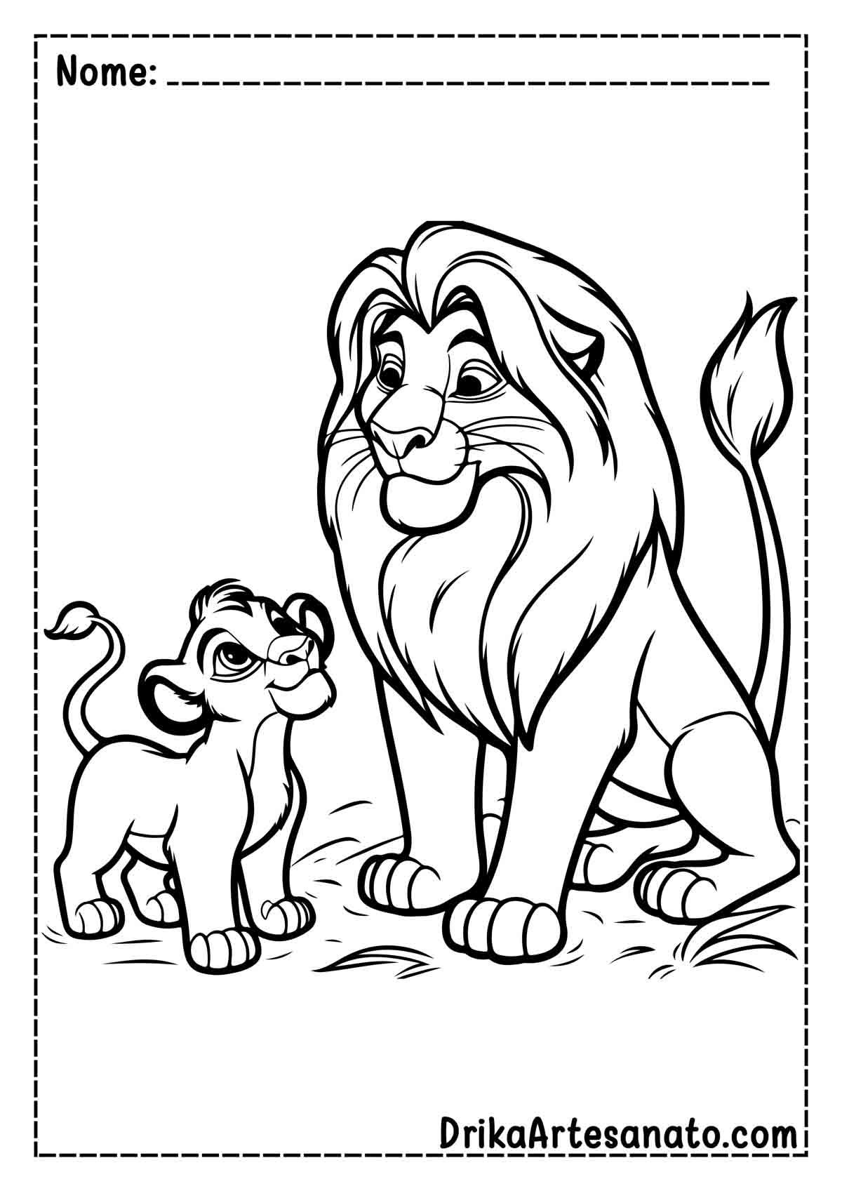 Desenho do Rei Leão para Imprimir e Colori