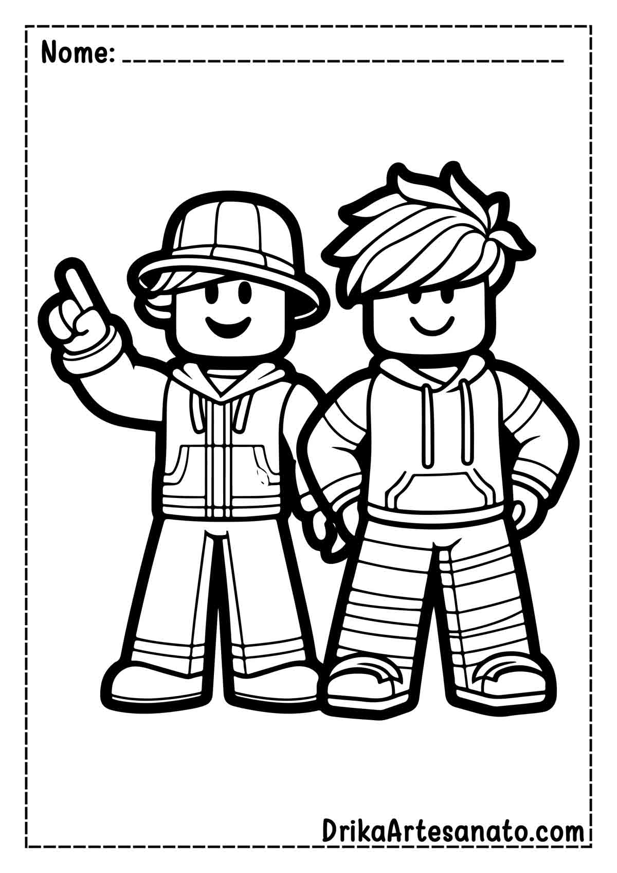 Desenho do Roblox Fácil para Colorir