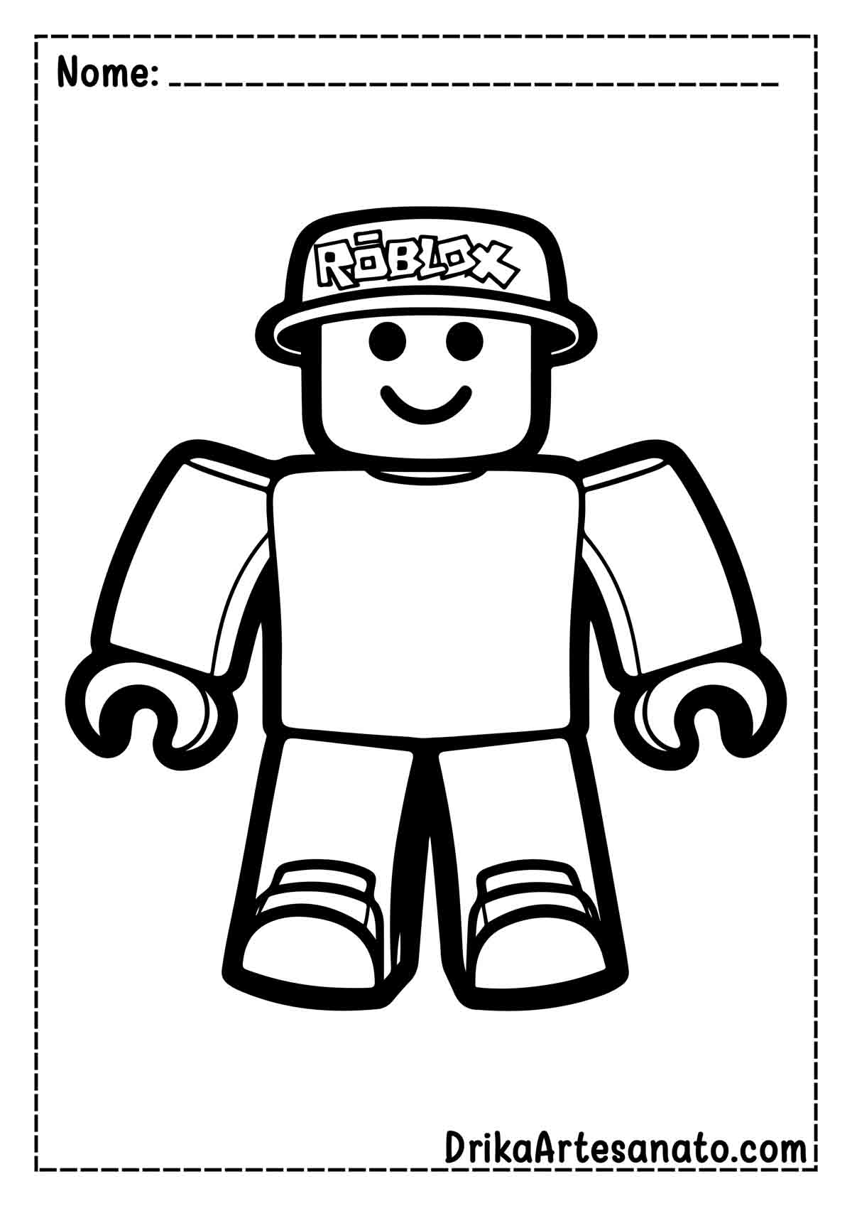 Desenho do Roblox Fácil para Colorir