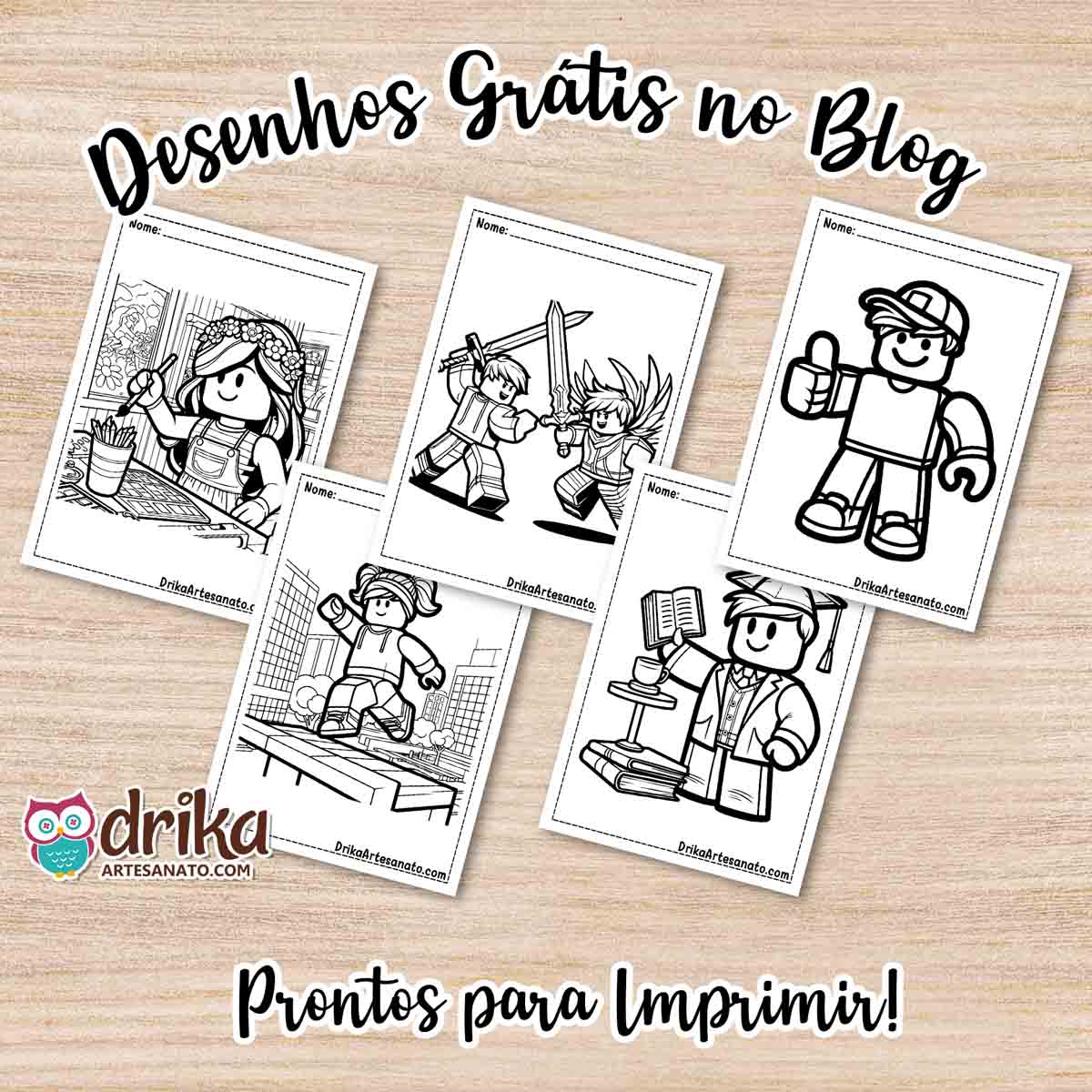 Desenhos do Roblox para Colorir Grátis em PDF