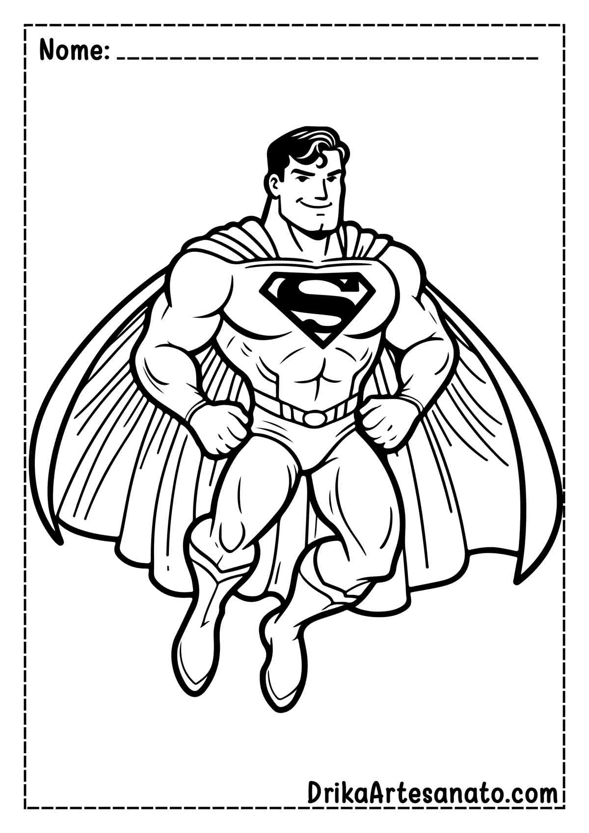 Desenho do Superman Fácil para Imprimir