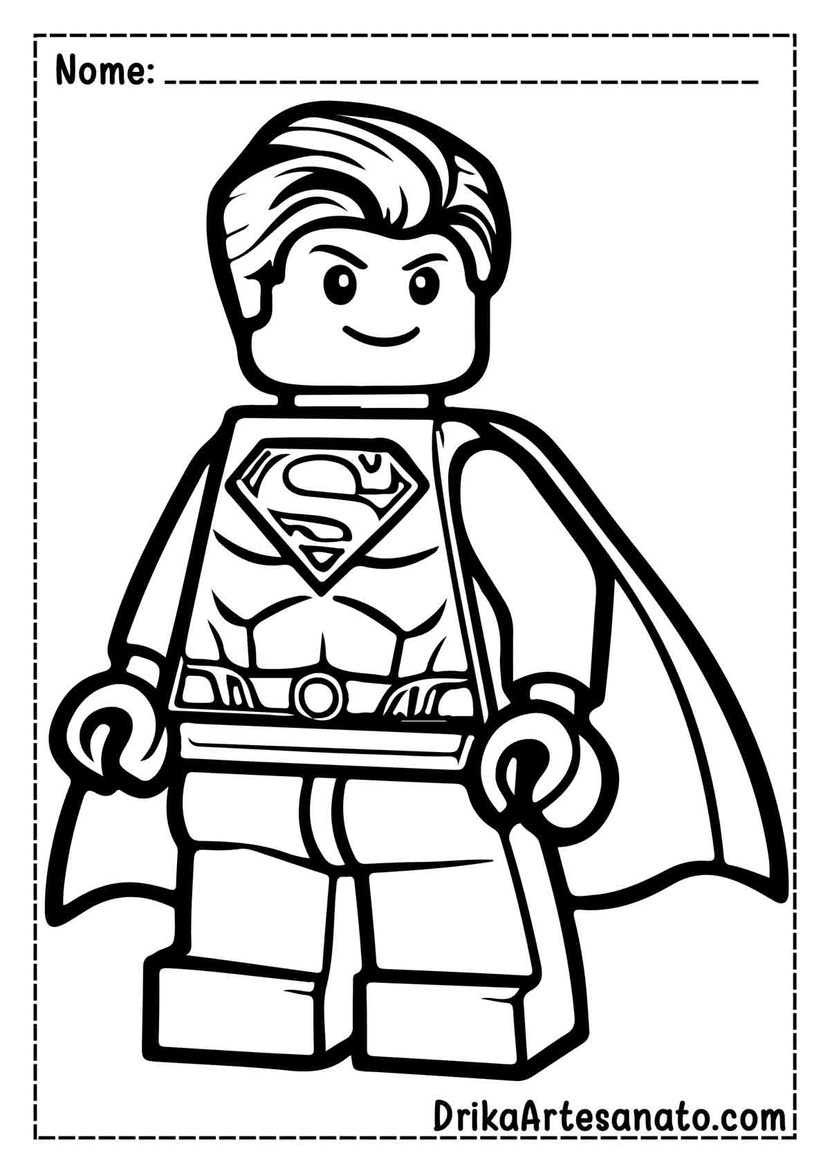 Desenho do Superman Lego para Colorir e Imprimir