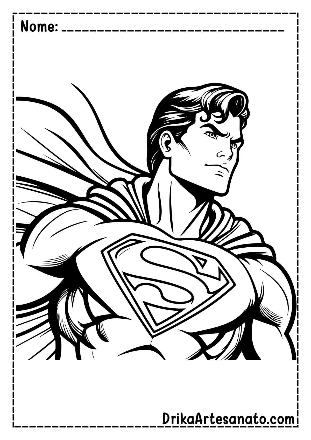 Desenho do Superman para Colorir e Imprimir