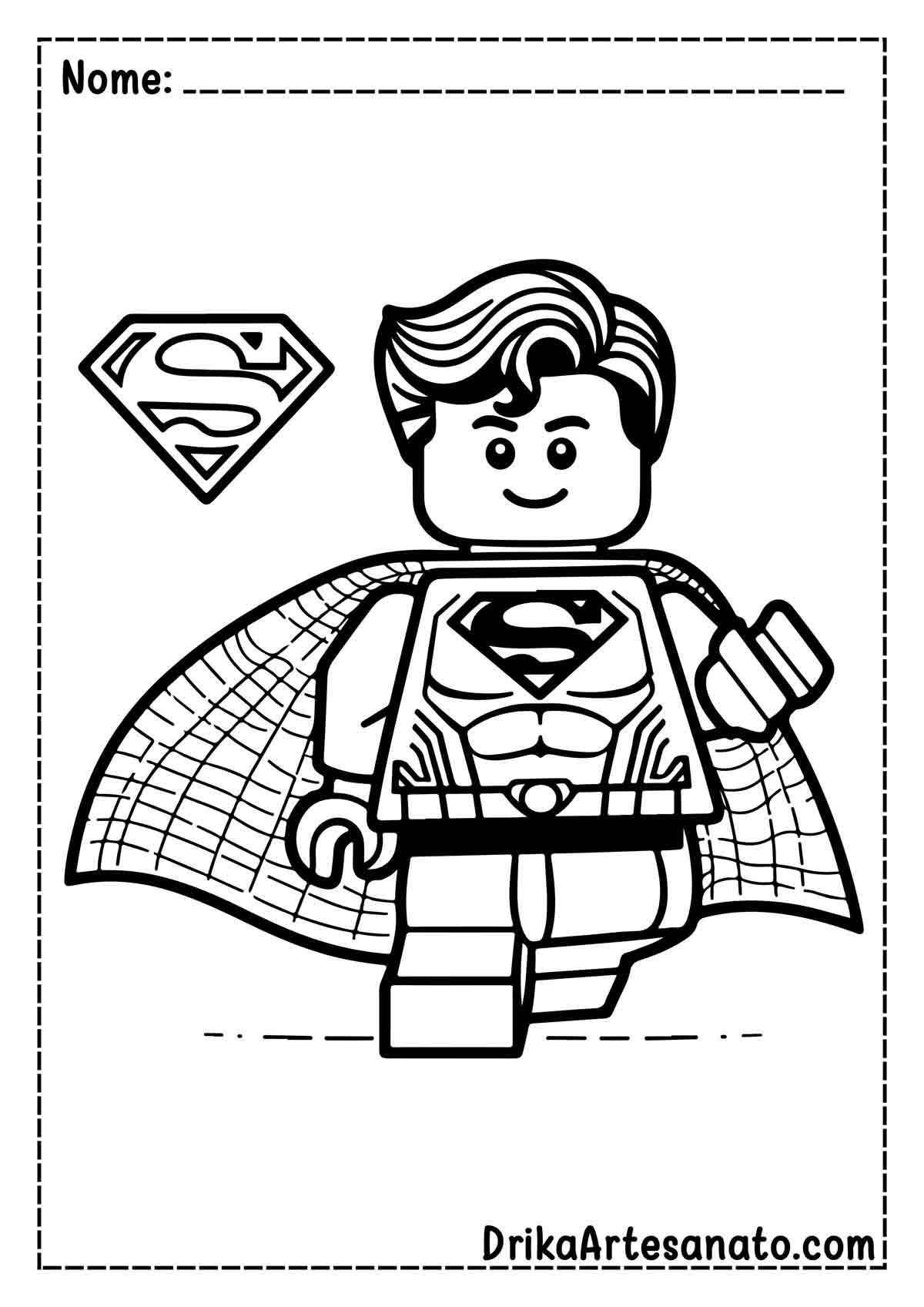 Desenho do Super Homem Lego para Imprimir e Colorir